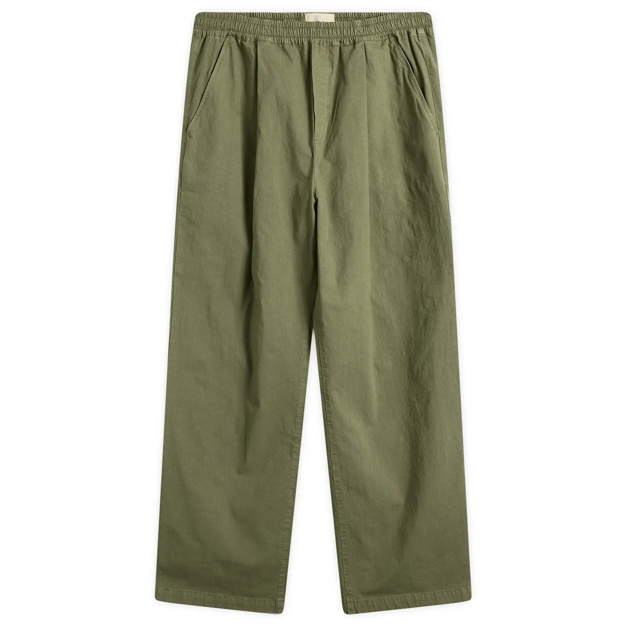 Folk Men's Drawcord Loose Trouser Light Olive Ripstop