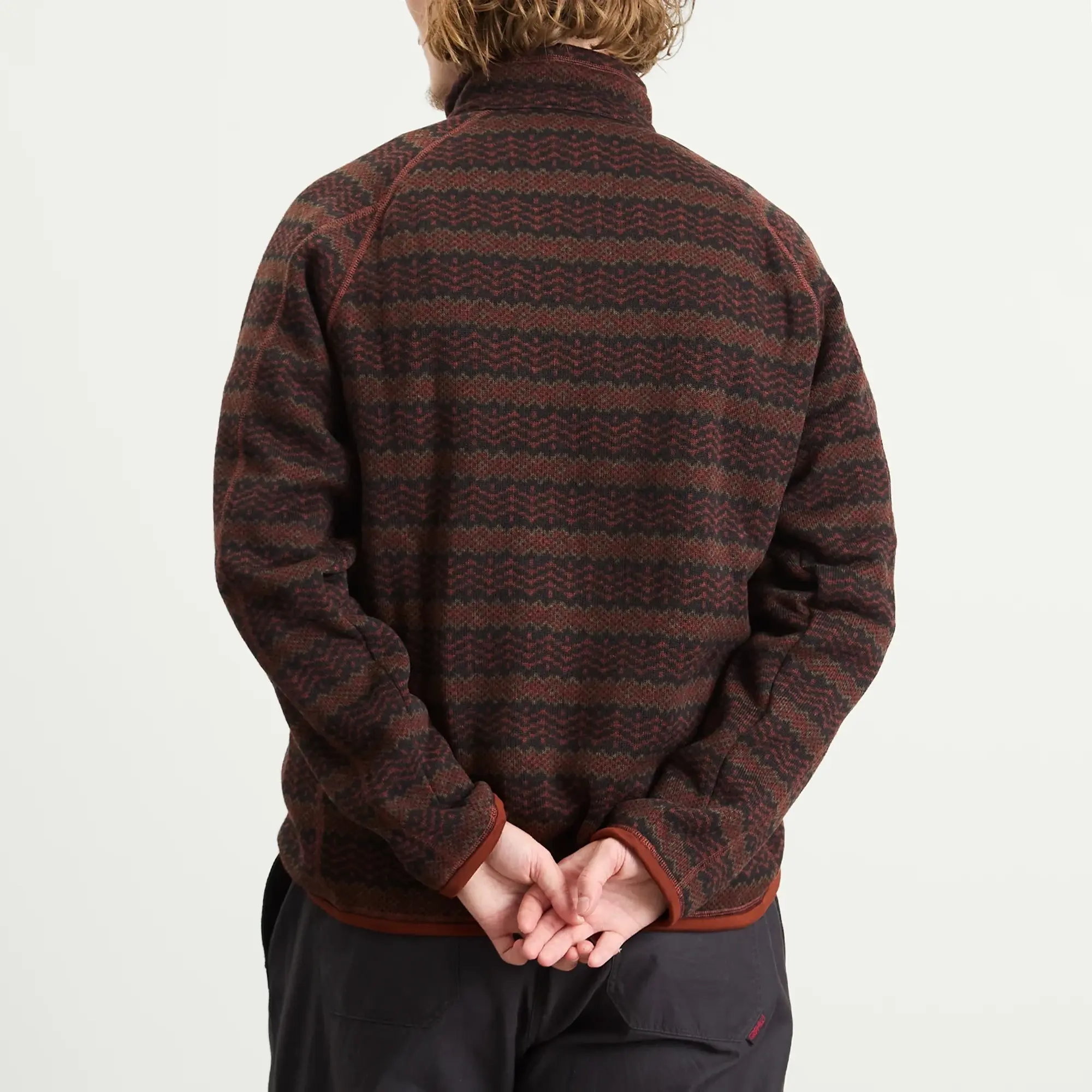 Patagonia Men's Better Sweater 1/4 Zip Woven Together Dried Vanilla