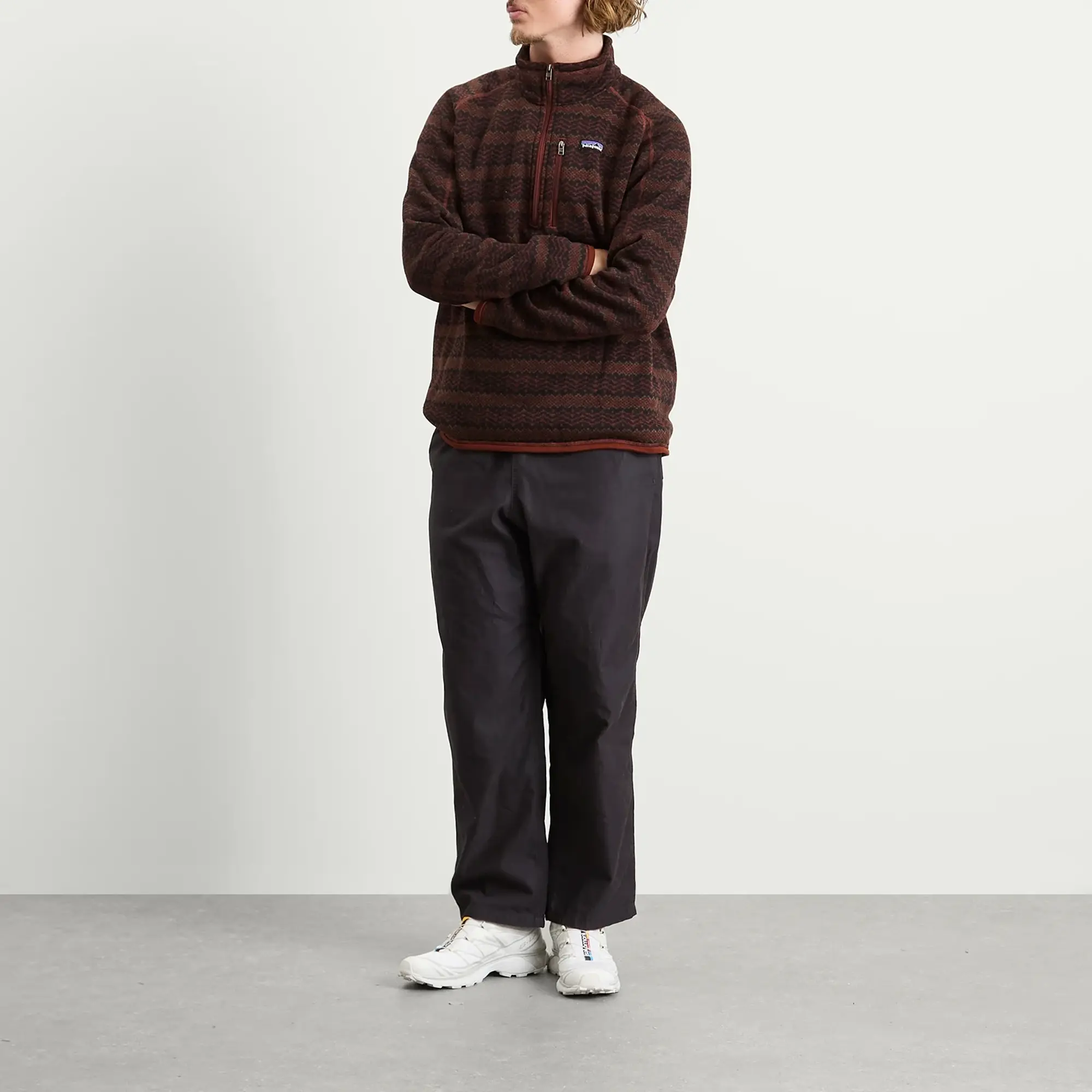 Patagonia Men's Better Sweater 1/4 Zip Woven Together Dried Vanilla