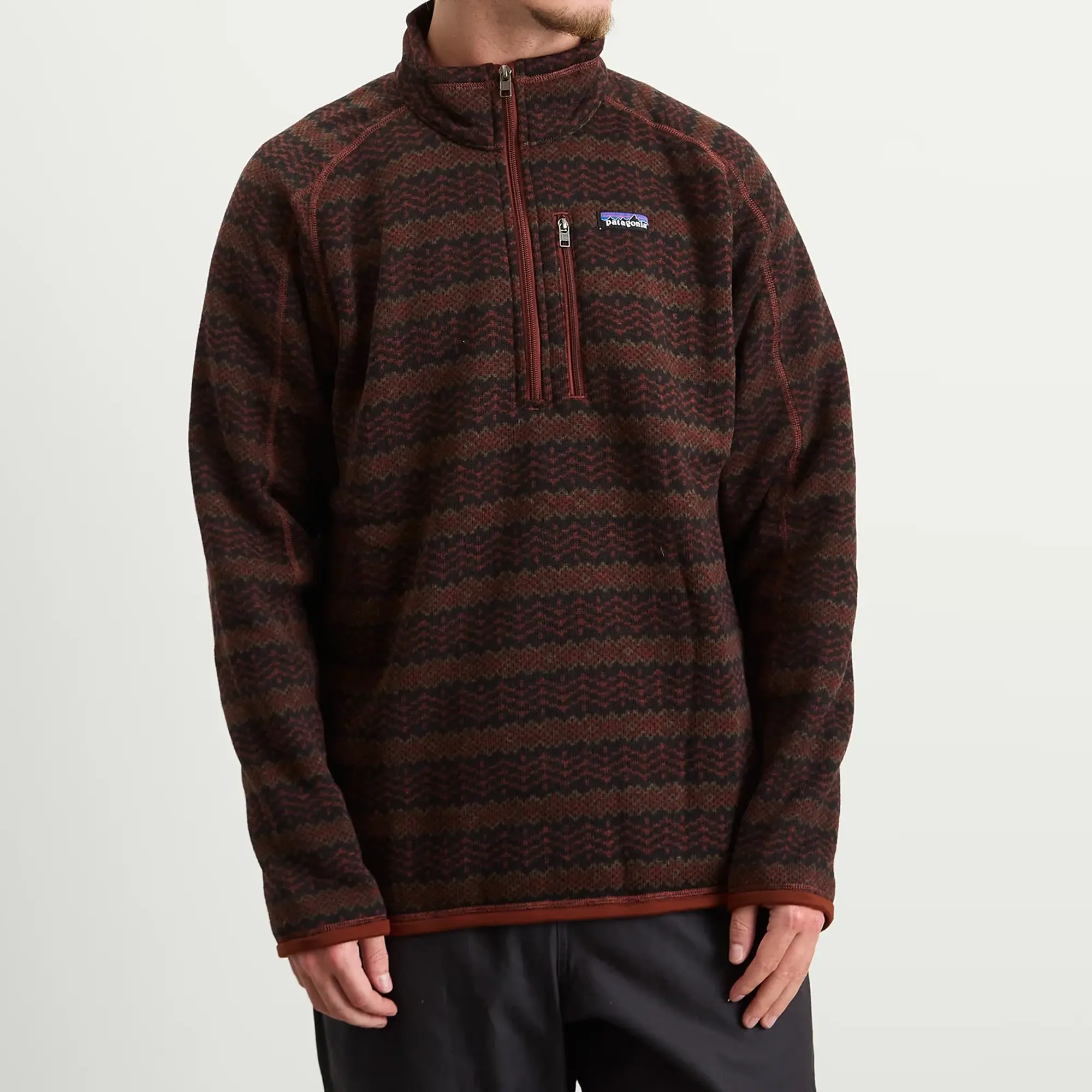 Patagonia Men's Better Sweater 1/4 Zip Woven Together Dried Vanilla