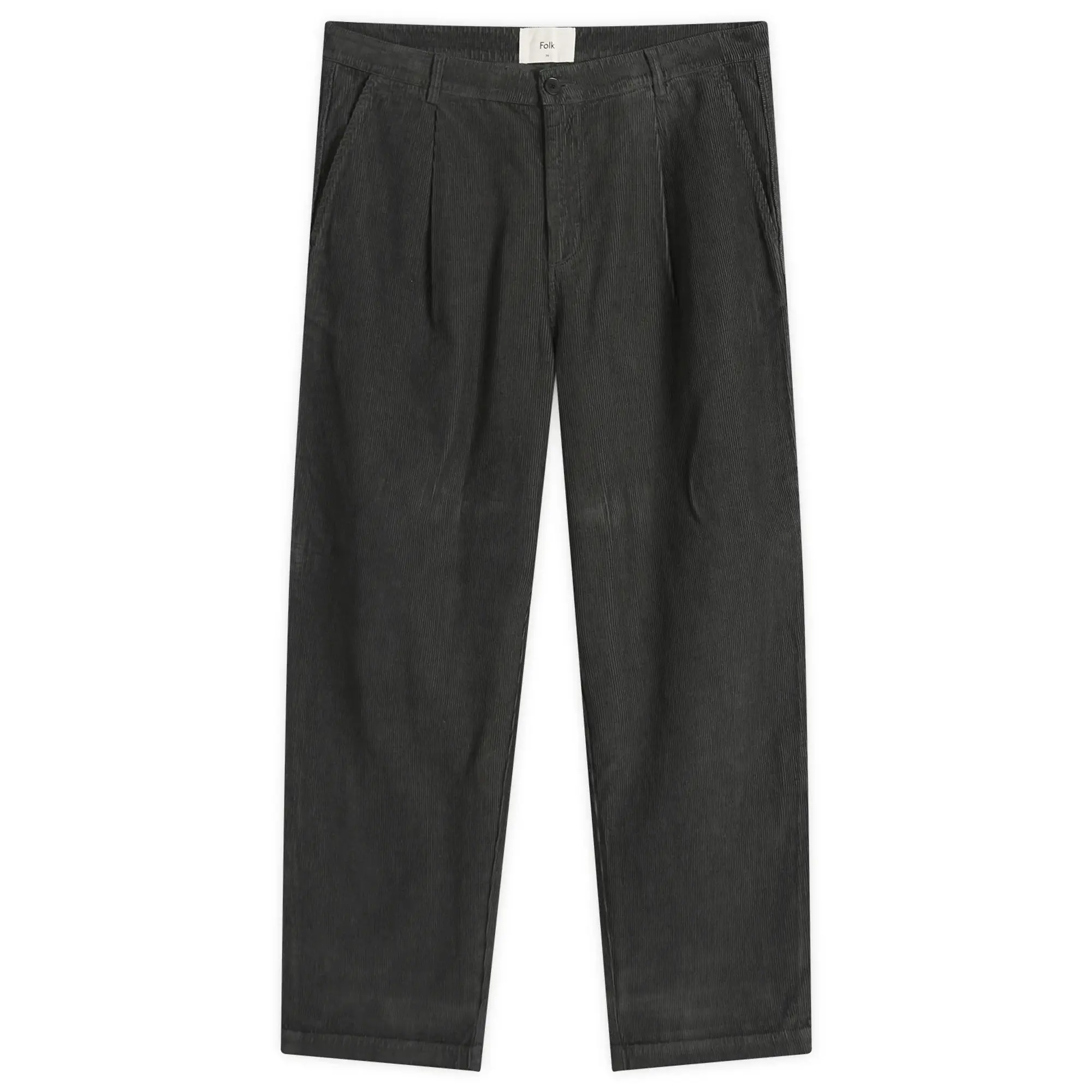 Folk Men's Wide Fit Trouser Smoke Grey Cord