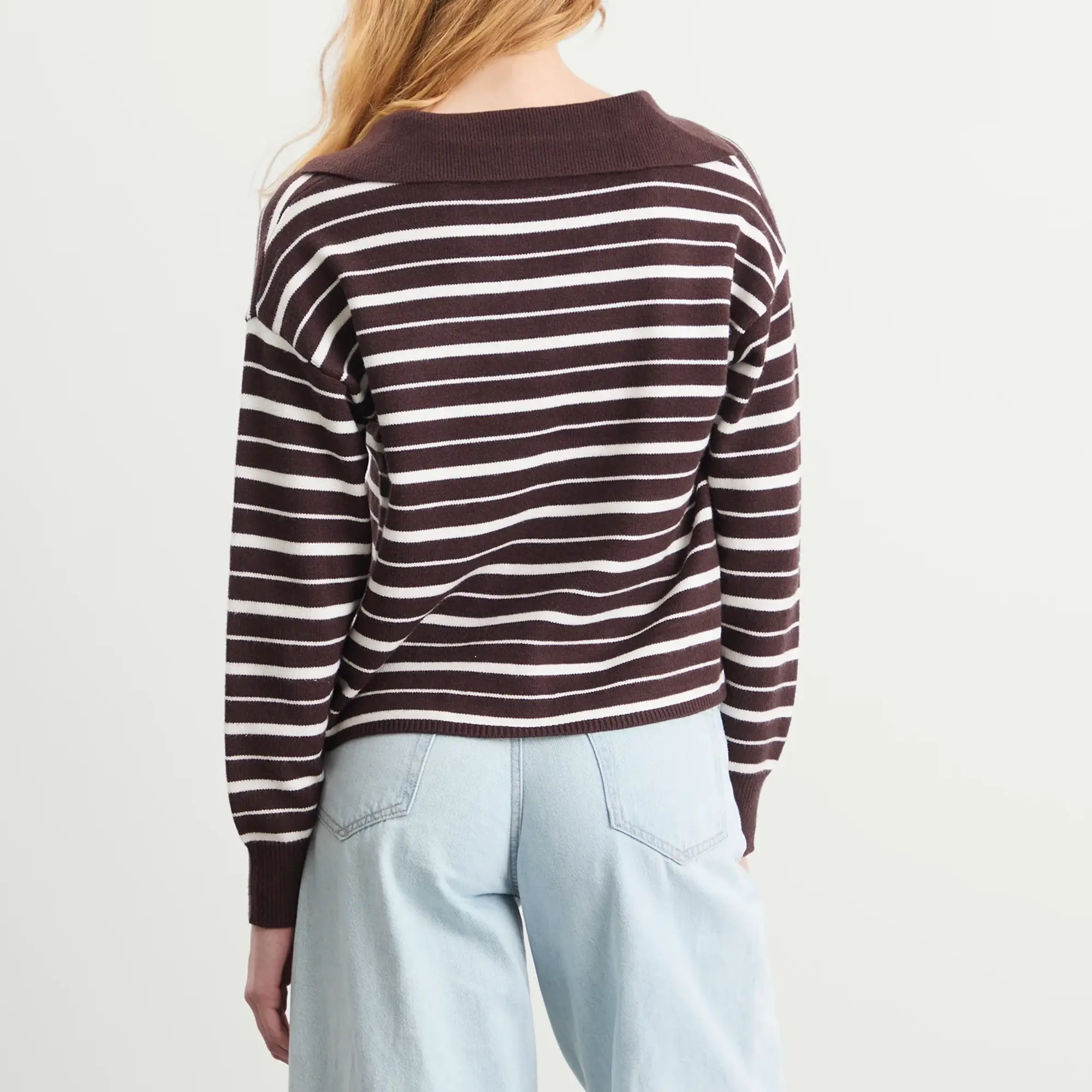 4th & Reckless Women's Hayden Stripe Polo Jumper