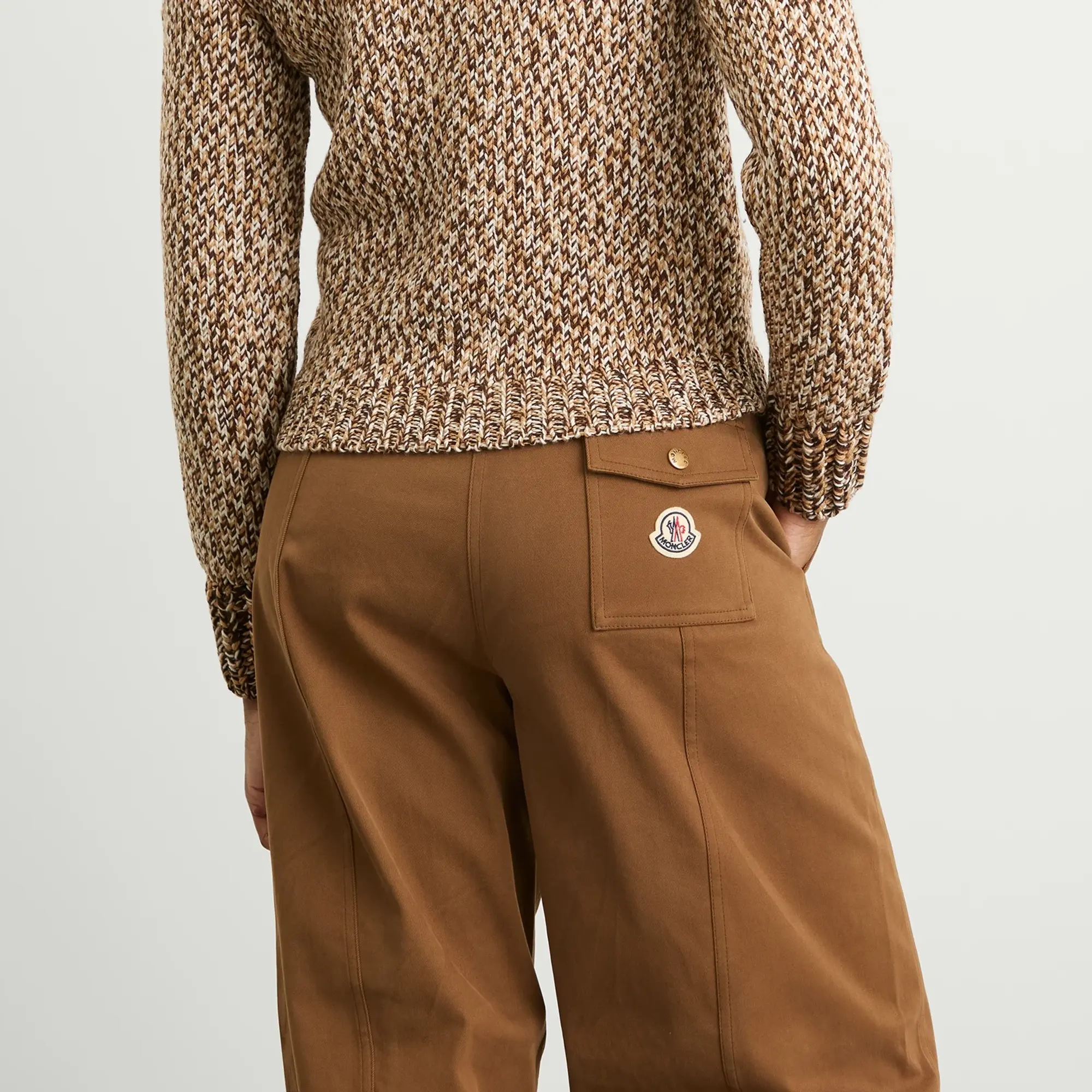 Moncler Women's High Waisted Trousers Cognac