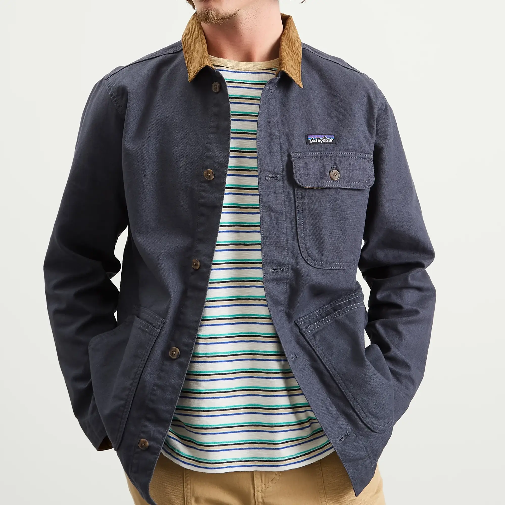 Patagonia Men's Point Reyes Canvas Jacket Smolder Blue