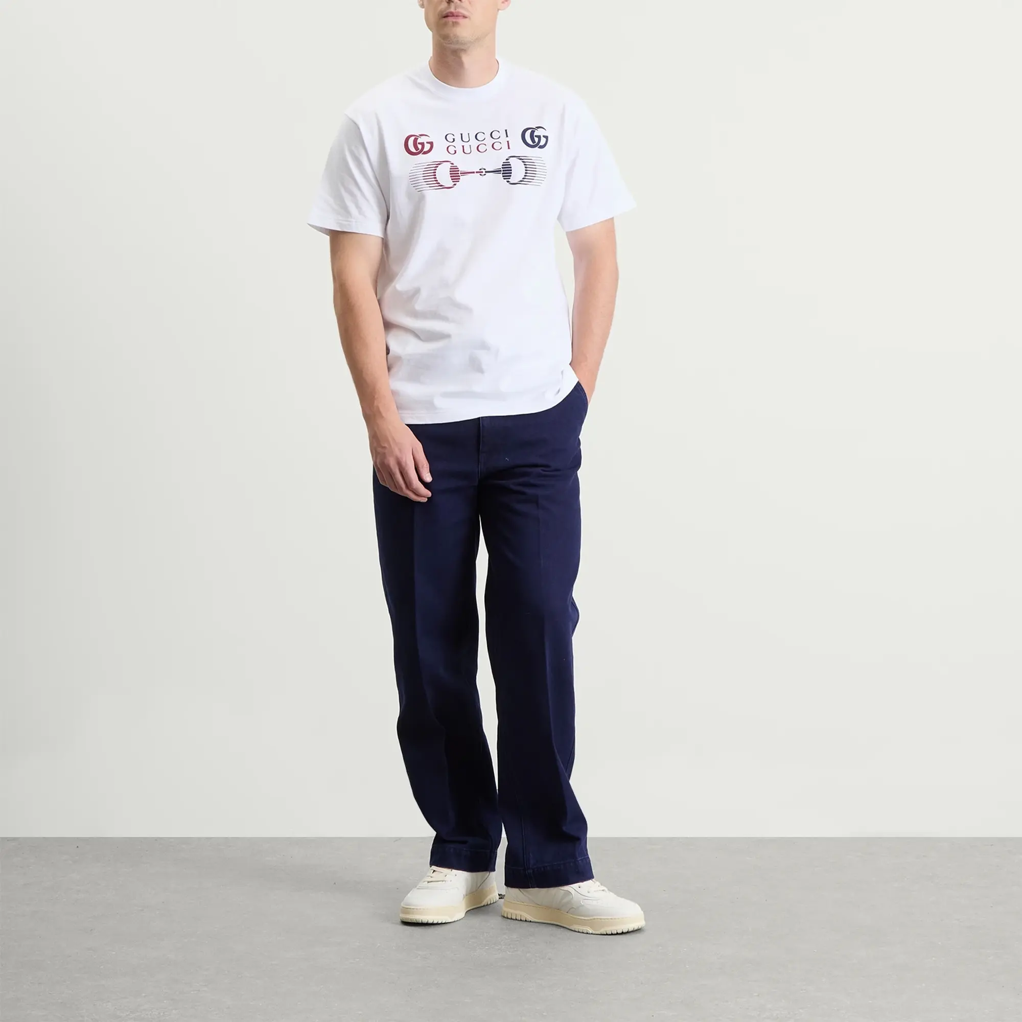 Gucci Men's Motocross Logo T-Shirt White