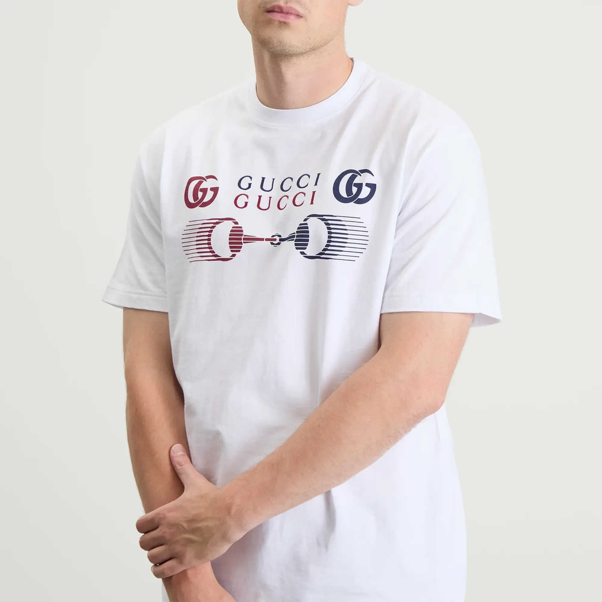 Gucci Men's Motocross Logo T-Shirt White