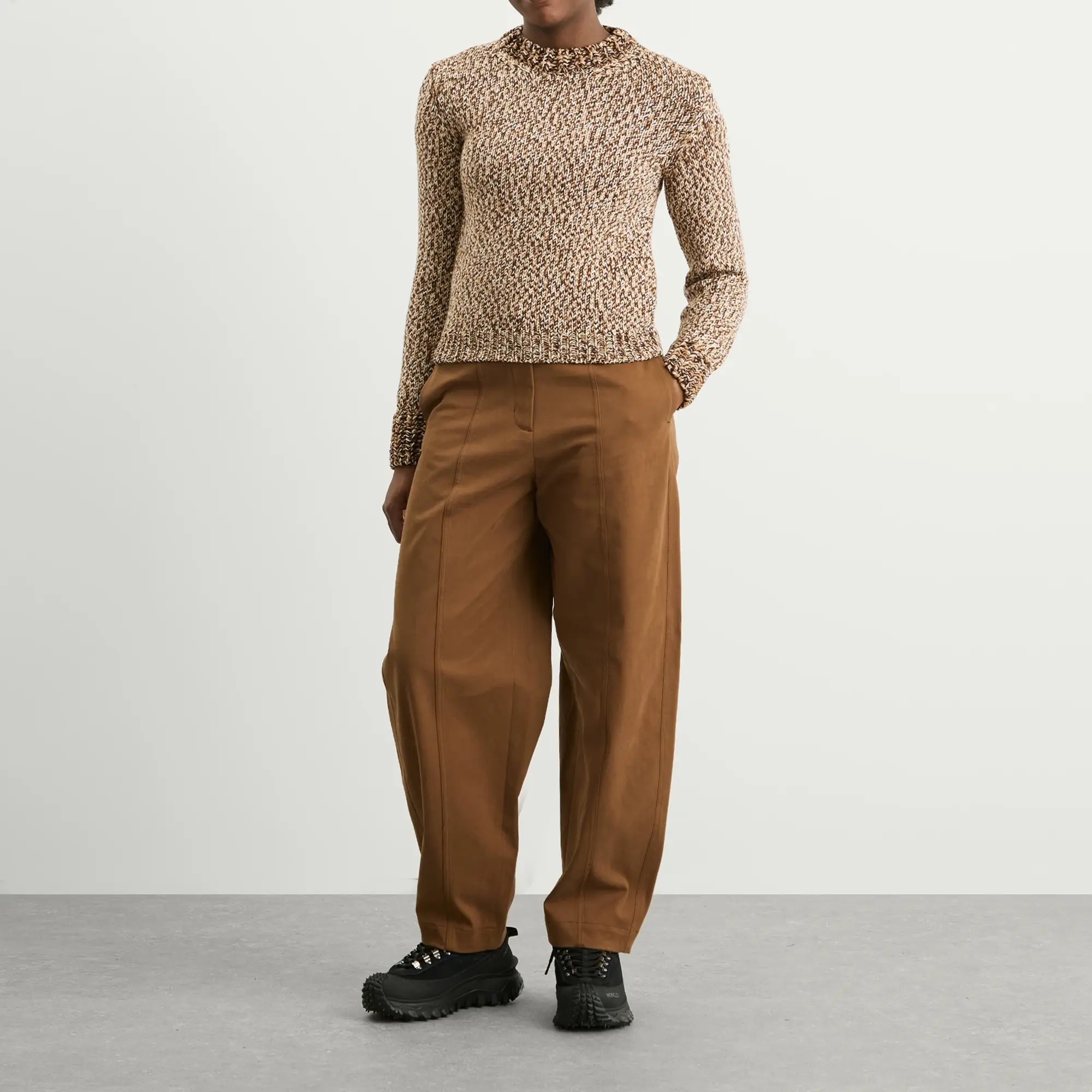 Moncler Women's Crewneck Jumper Medium Brown