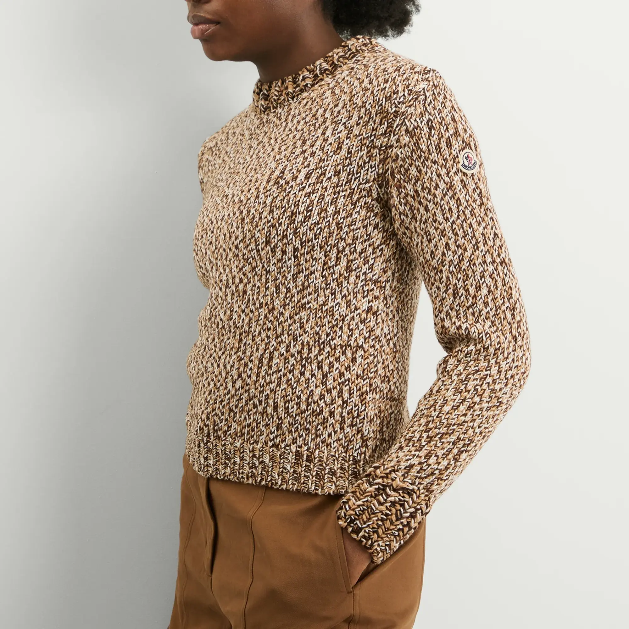 Moncler Women's Crewneck Jumper Medium Brown