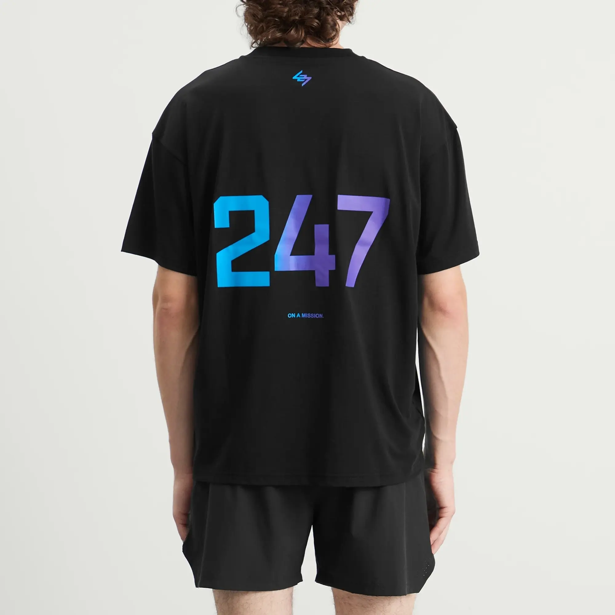 Represent Men's 247 Oversized T-Shirt Black/Purple Fade