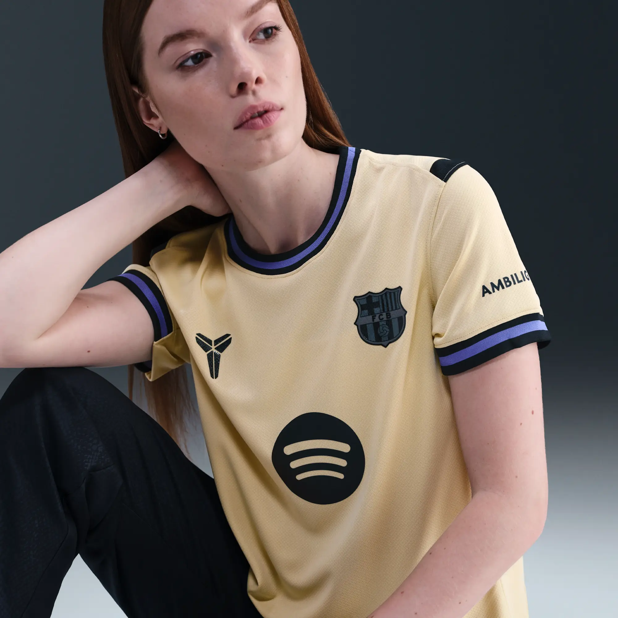 Nike F.C. Barcelona 2025/26 Stadium Away Women's Kobe Dri-FIT Football Replica Shirt - Brown - Polyester
