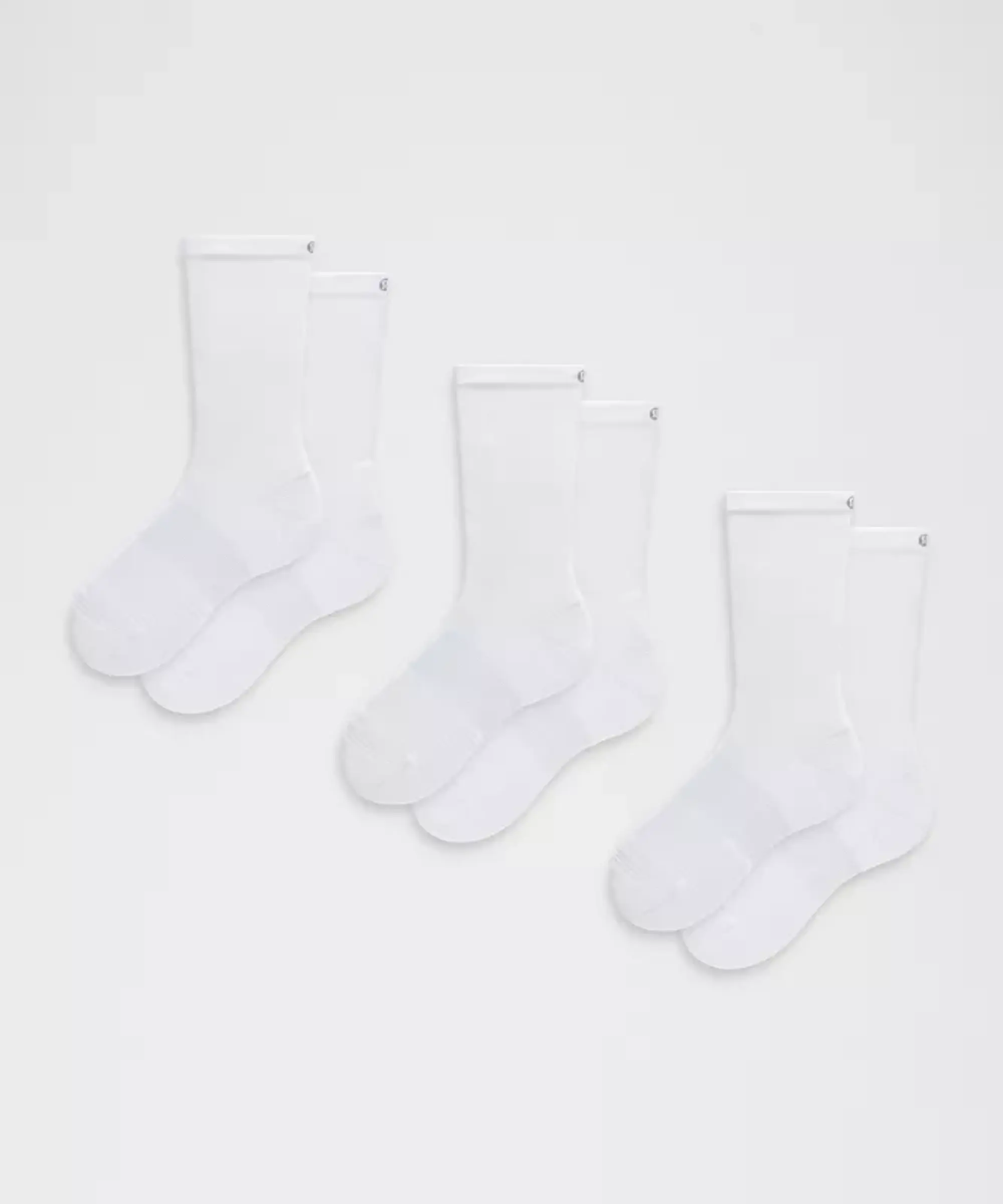 lululemon – Unisex Power Stride Crew Socks 3 Pack – Color White – Size L