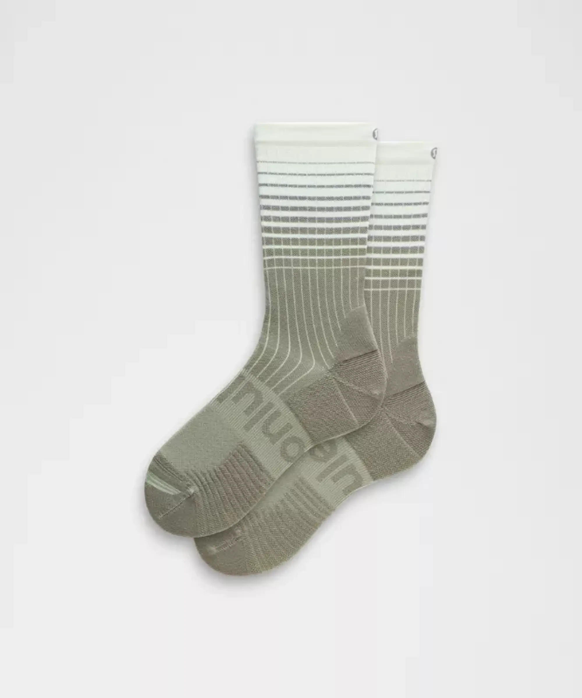 lululemon – Unisex Power Stride Crew Socks Reflective Grid – Color Green – Size L