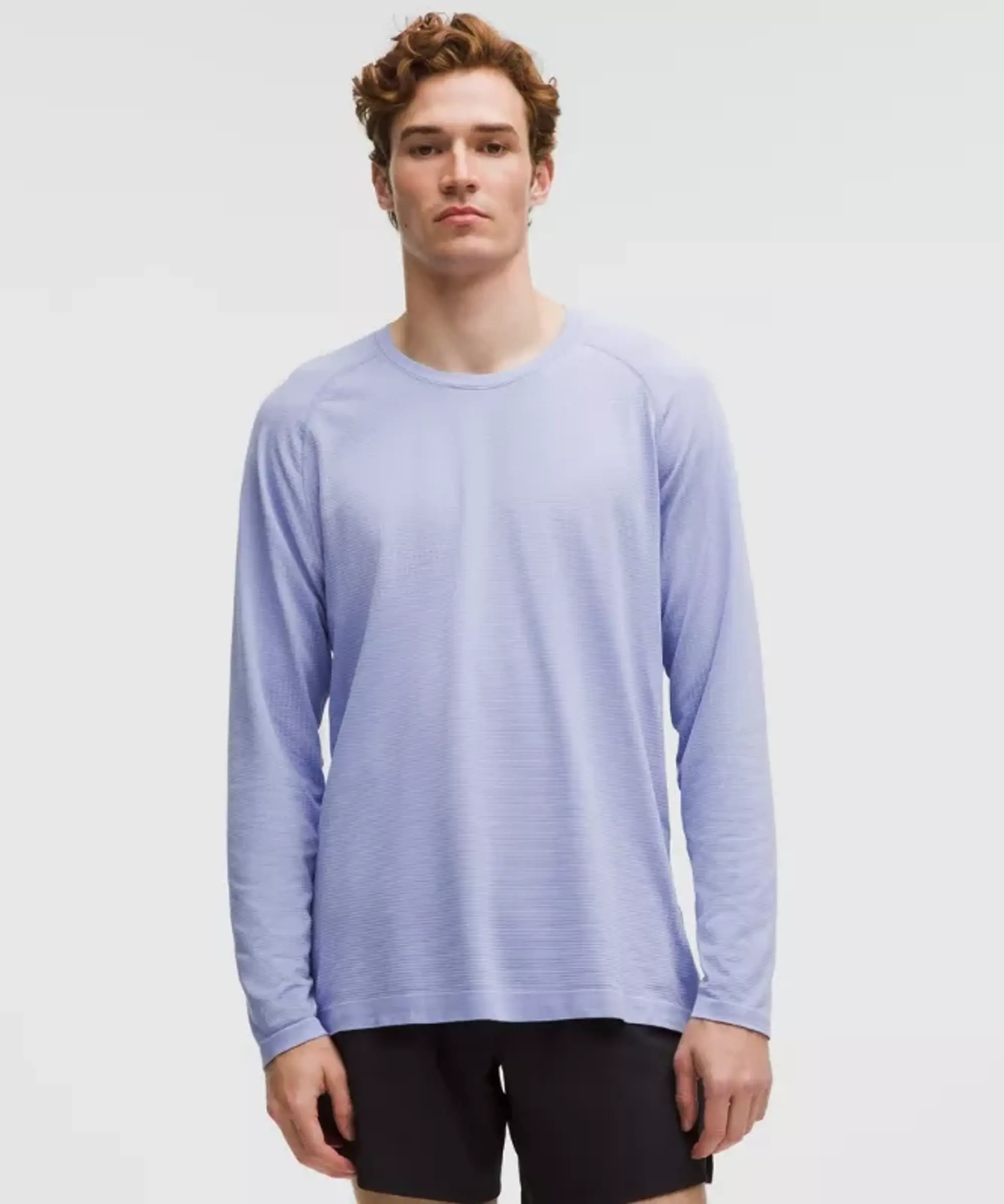 lululemon – Men's Metal Vent Tech Long-Sleeve Shirt – Color Blue/Purple/Pastel – Size M
