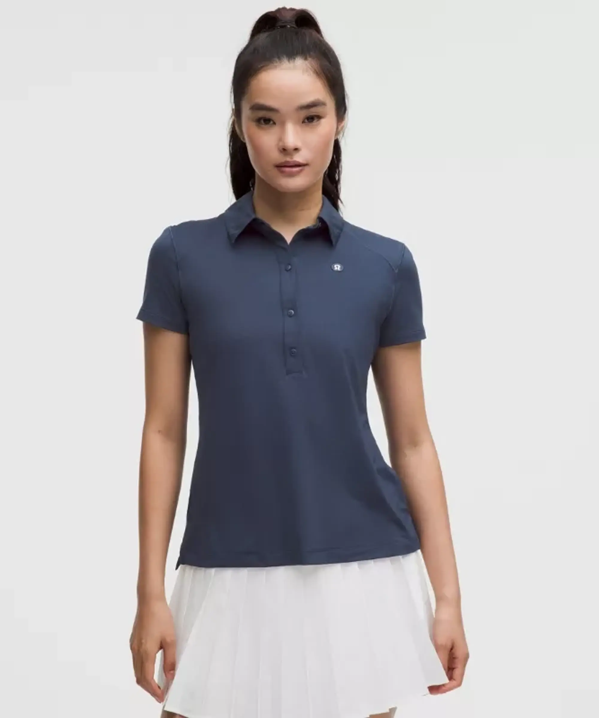 lululemon – Women's Quick-Dry Short-Sleeve Polo Shirt Straight Hem – Color Blue – Size 0