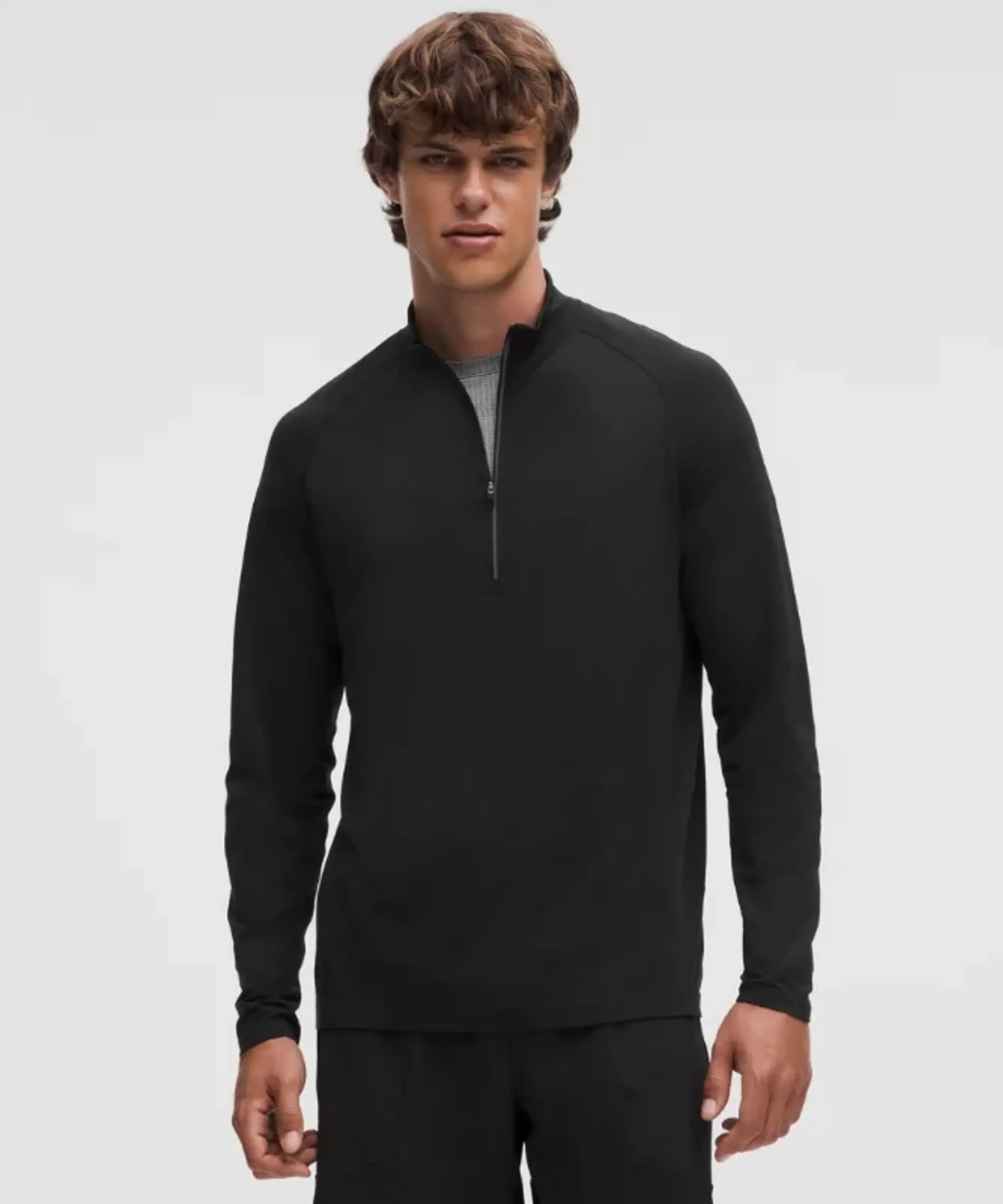 lululemon – Men's Metal Vent Tech Half Zip Long-Sleeve Top – Color Black – Size L