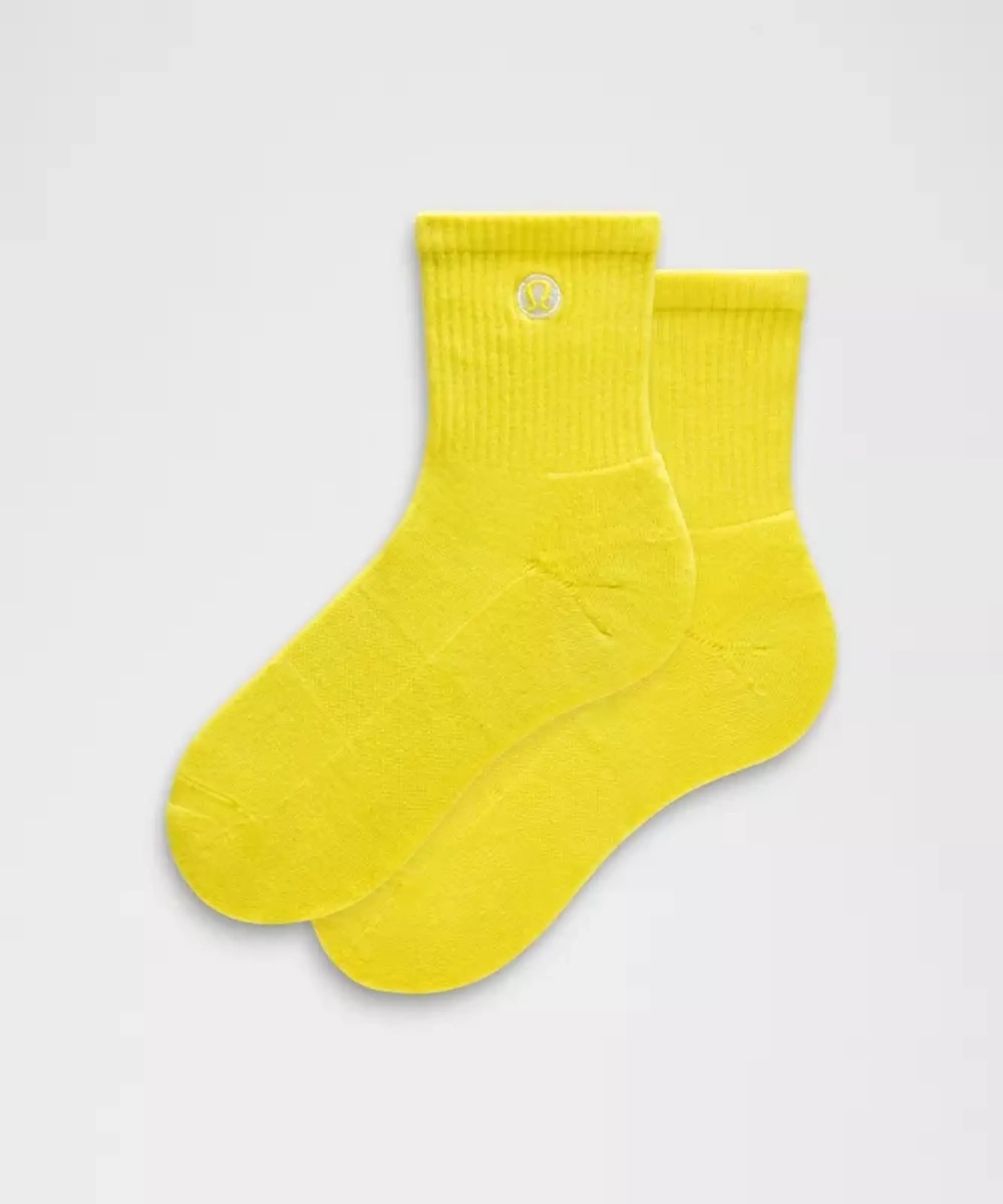 lululemon – Unisex Daily Essential Quarter Socks – Color Yellow/Neon – Size L