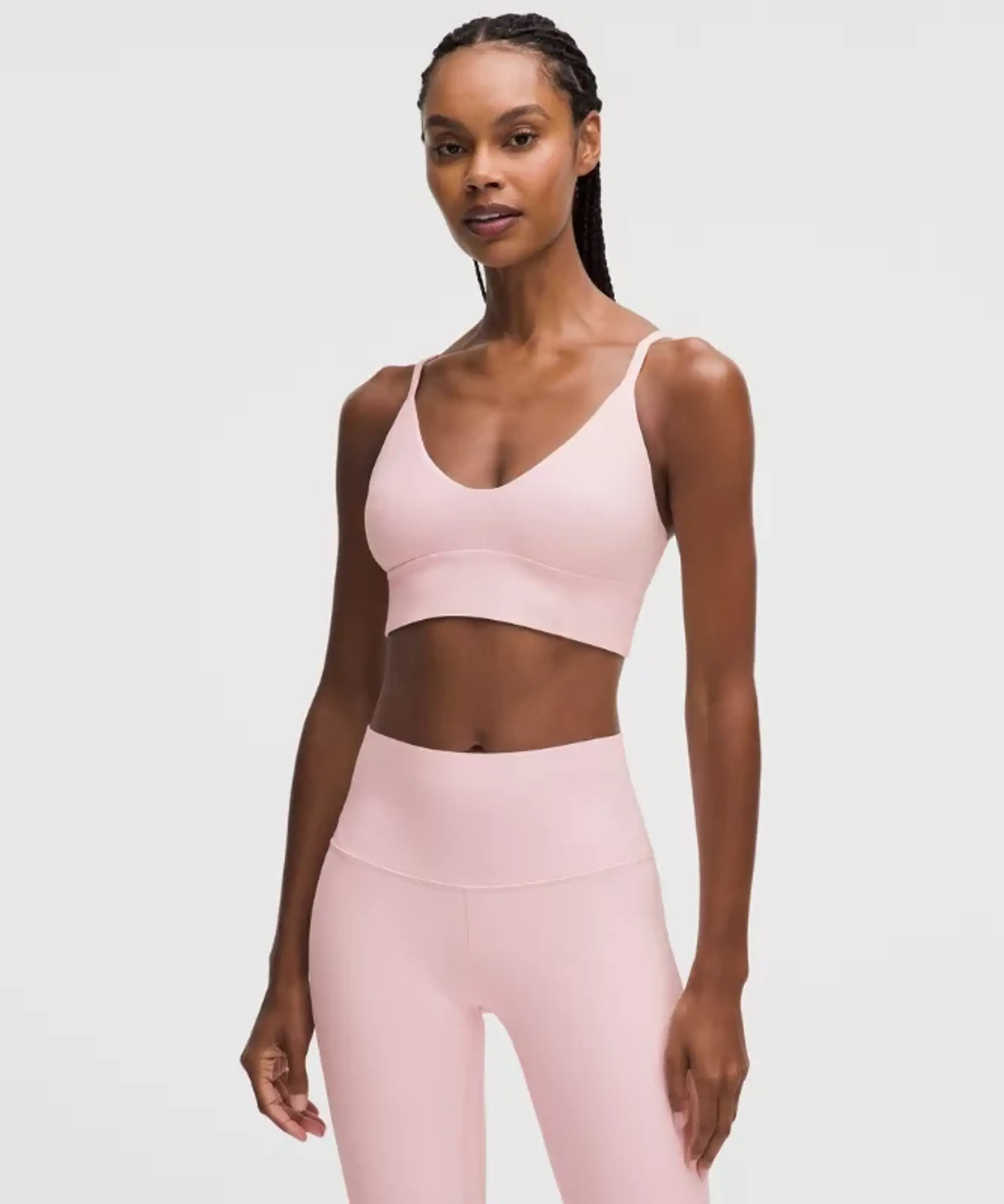 lululemon – Women's Focuser Scoop-Neck Sports Bra Nulu Light Support, A/B Cup – Color Pink – Size L