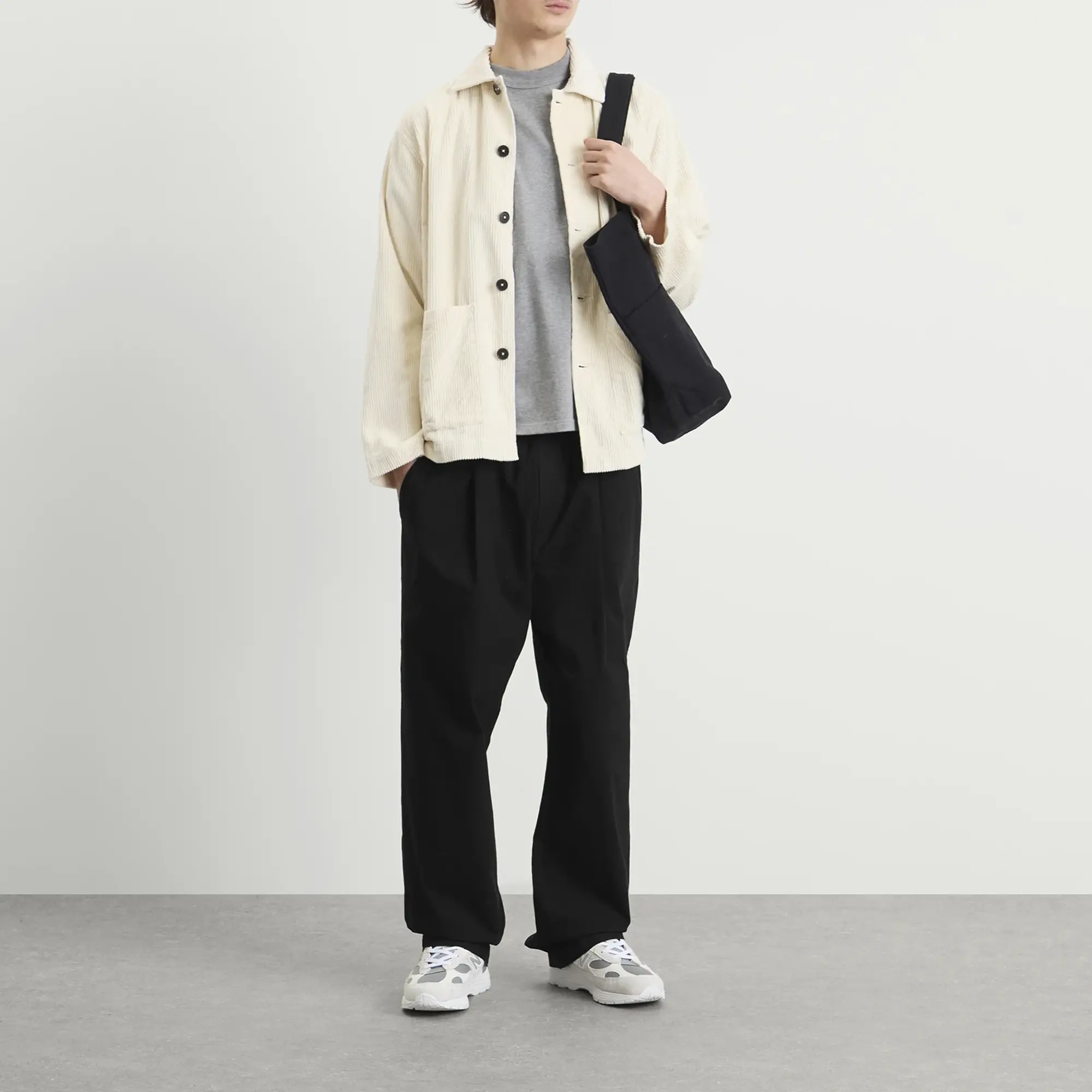 Folk Men's Drawcord Loose Trouser Black Ripstop