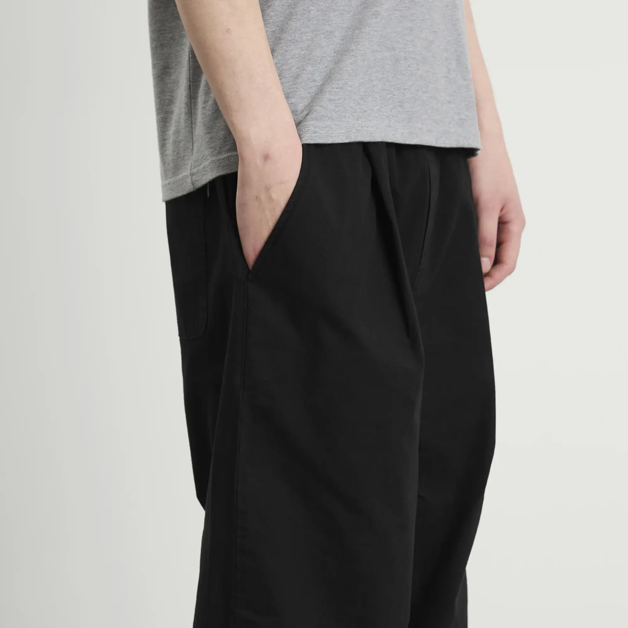 Folk Men's Drawcord Loose Trouser Black Ripstop