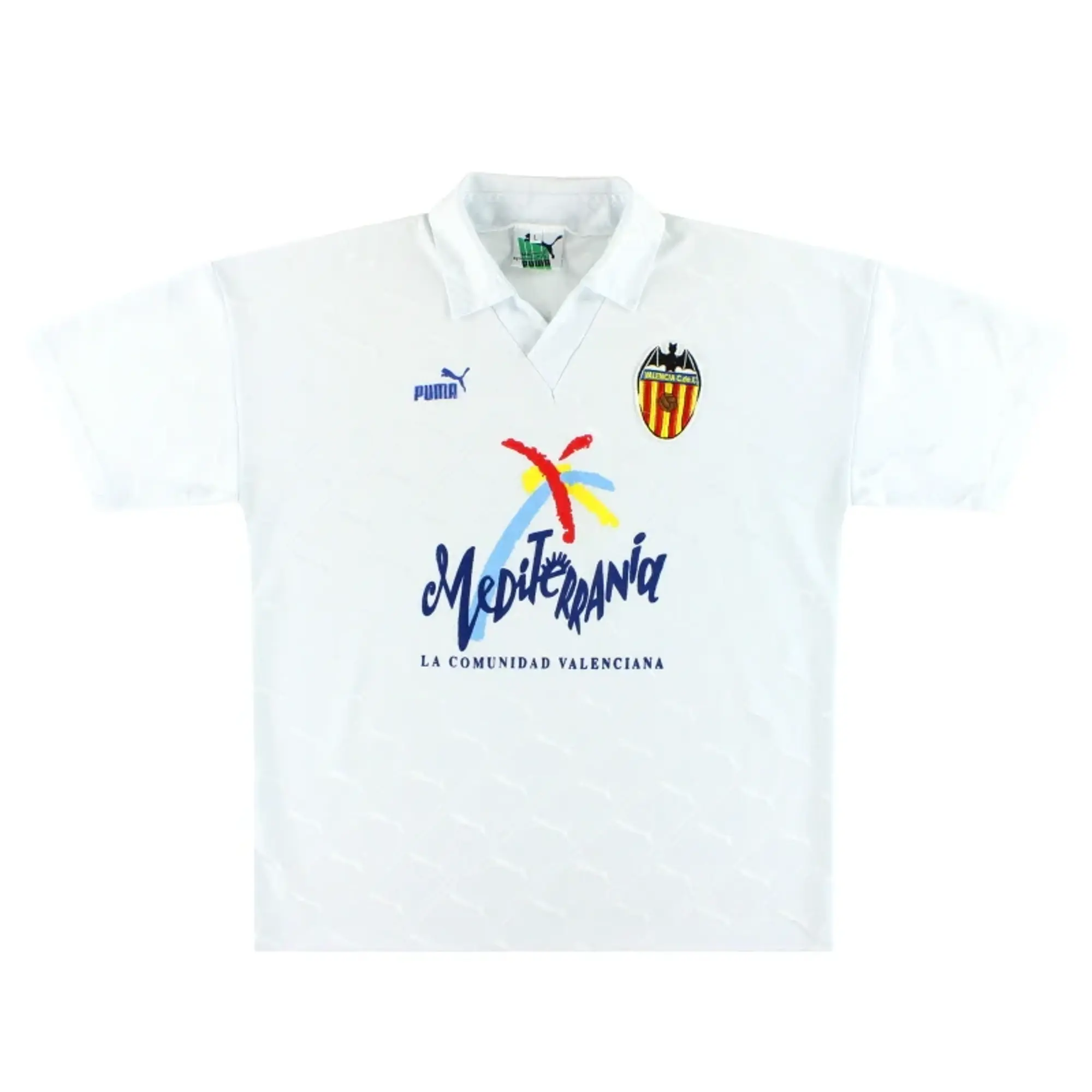 1992-93 Valencia Puma Home Shirt L - Valencia / Excellent 