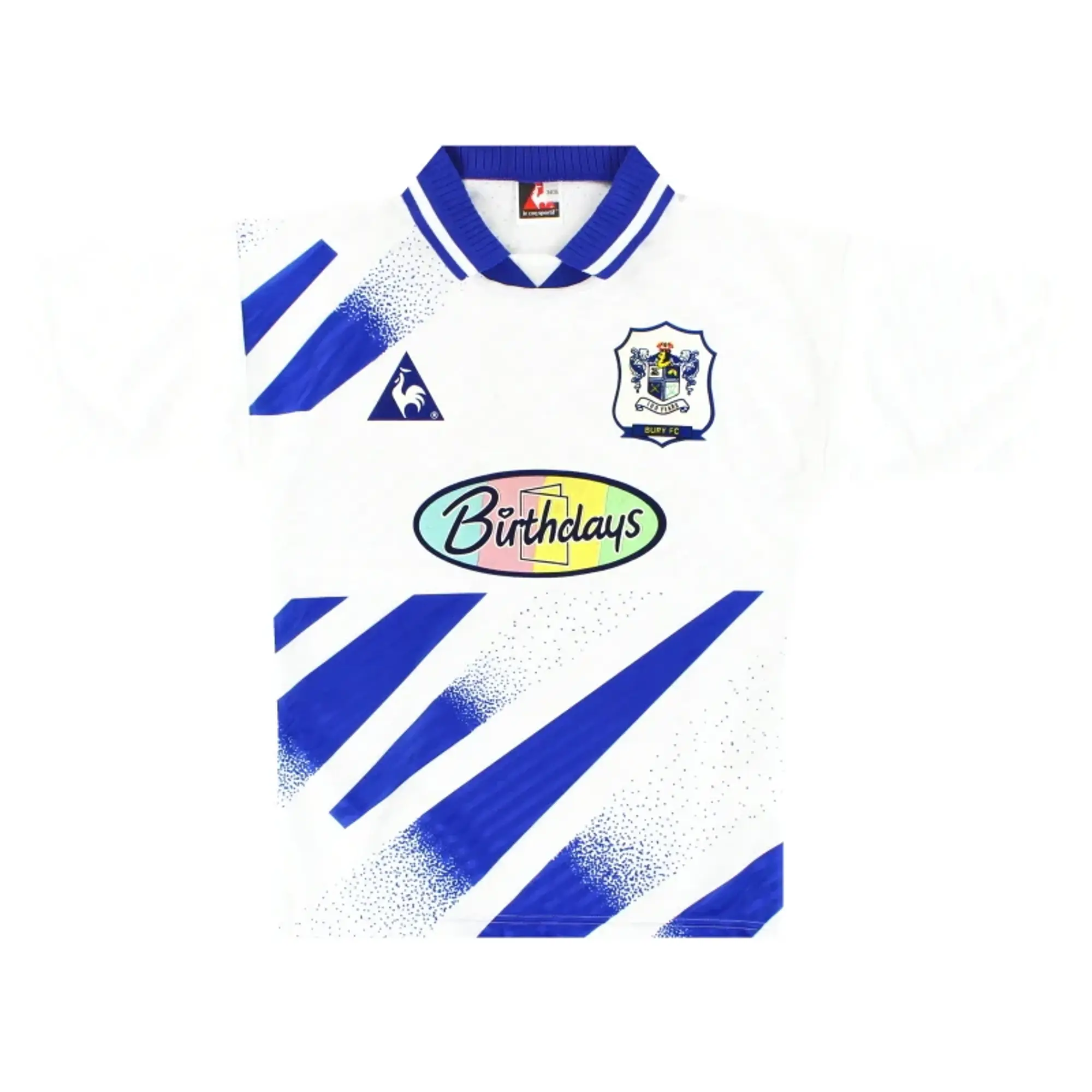 1995-96 Bury Le Coq Sportif Home Shirt S - Bury / Excellent 