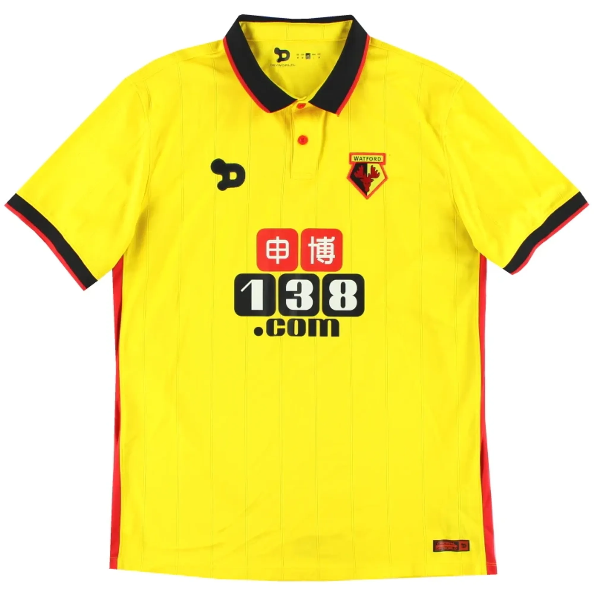 2016-17 Watford Home Shirt #6 M - Watford / Excellent 