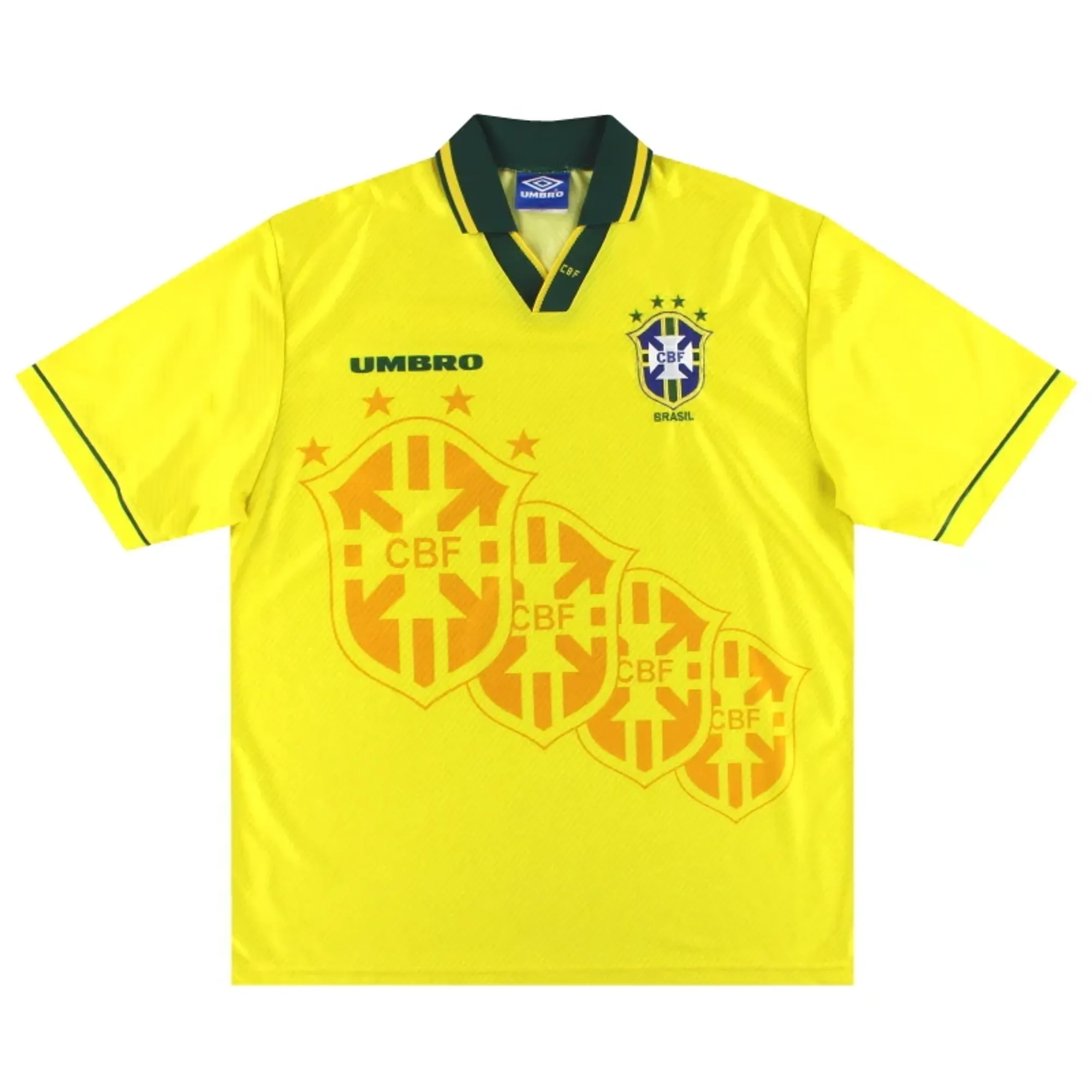 1994-95 Brazil Umbro Home Shirt M - Brazil / Excellent 