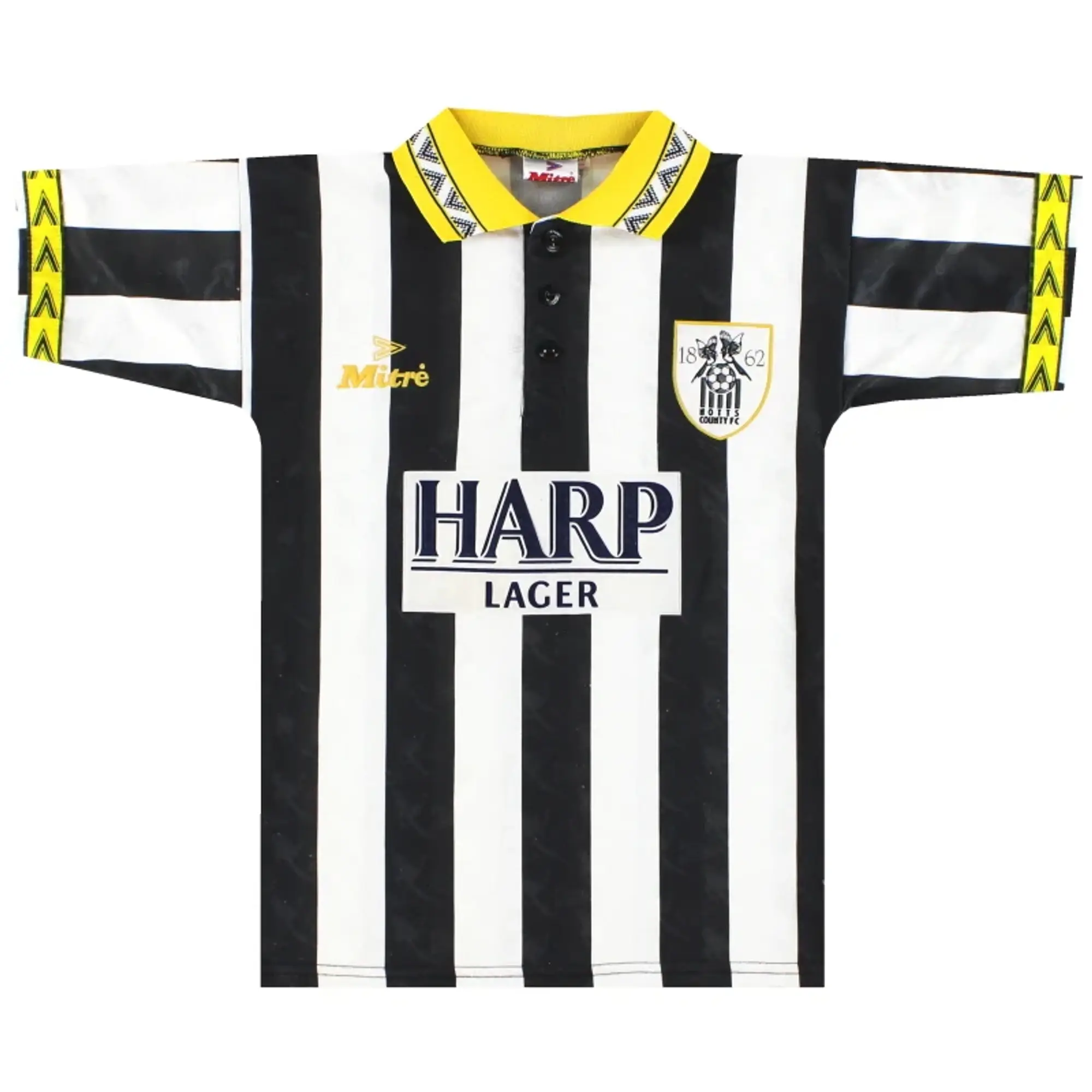 1994-96 Notts County Mitre Home Shirt L.Boys - Notts County / Excellent 