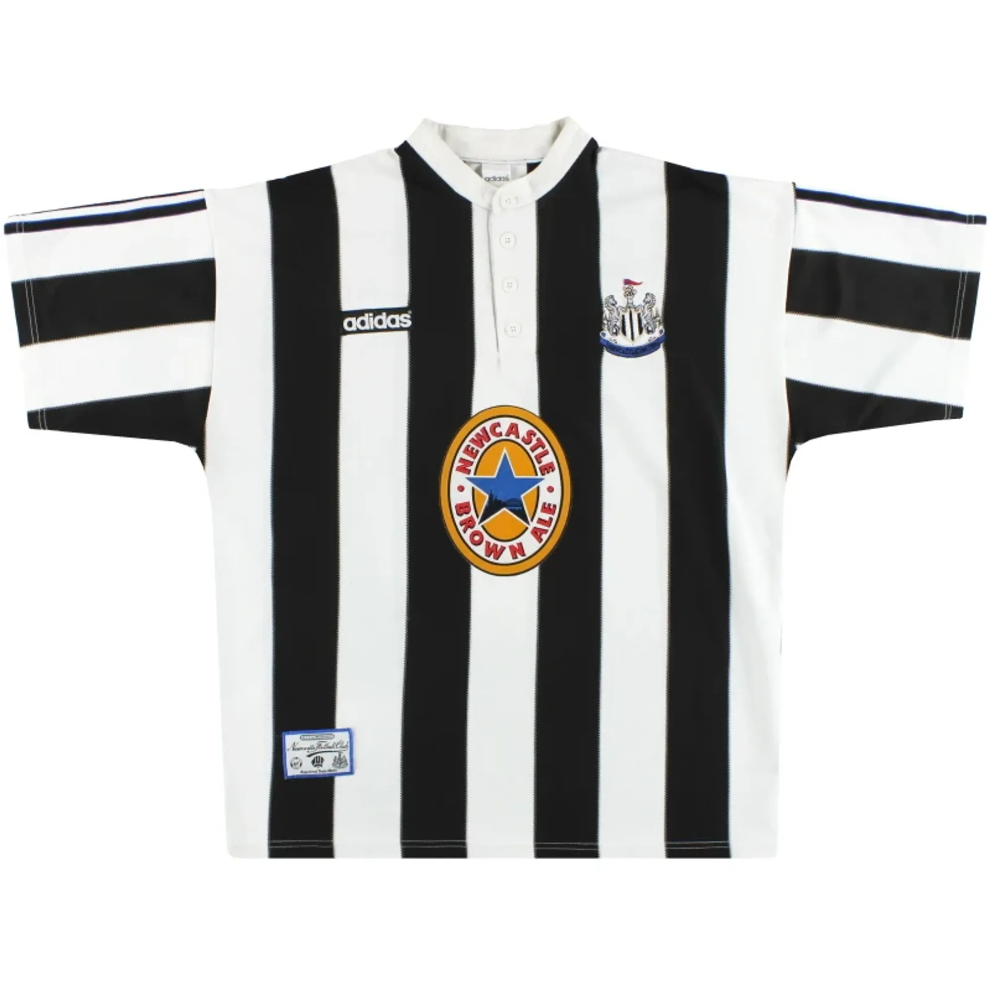 1995-97 Newcastle adidas Home Shirt M - Newcastle United / Excellent 