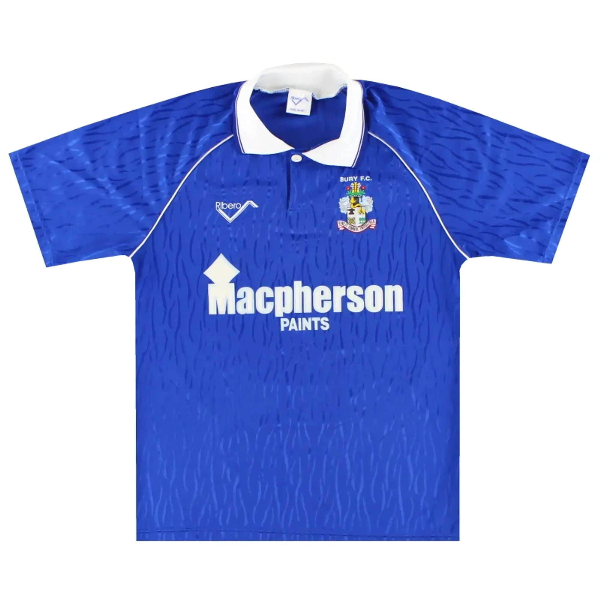 1991-92 Bury Ribero Third Shirt S - Bury / Excellent 