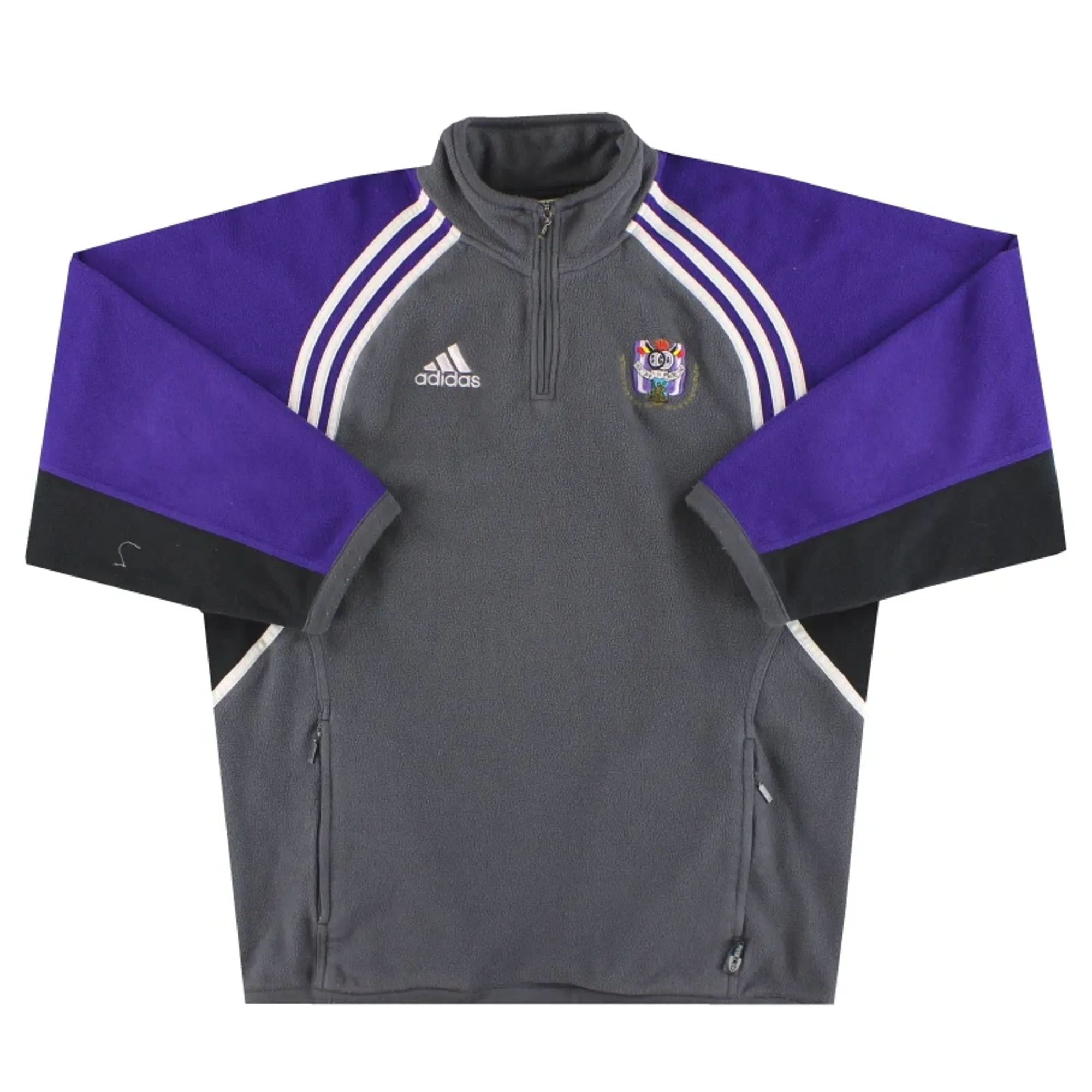 2001-02 Anderlecht adidas 1/2 Zip Fleece Top S - Other European Clubs / Excellent 