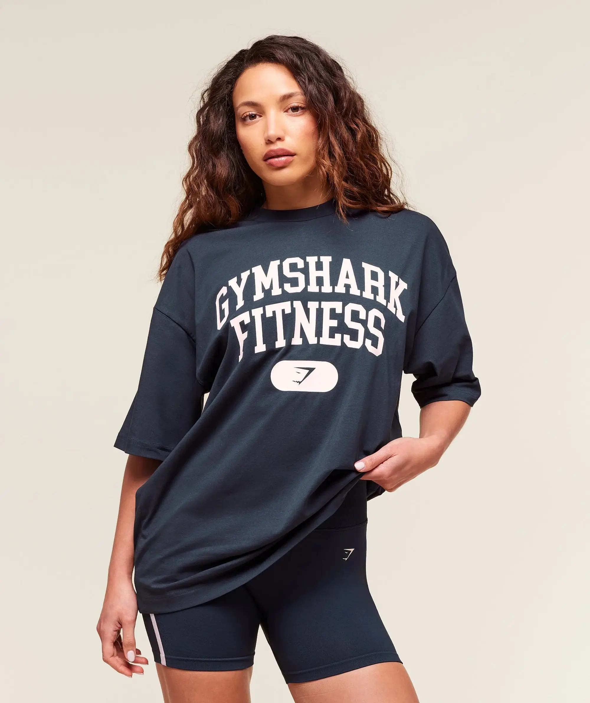  Varsity Graphic Oversized T-shirt - Heavy Blue