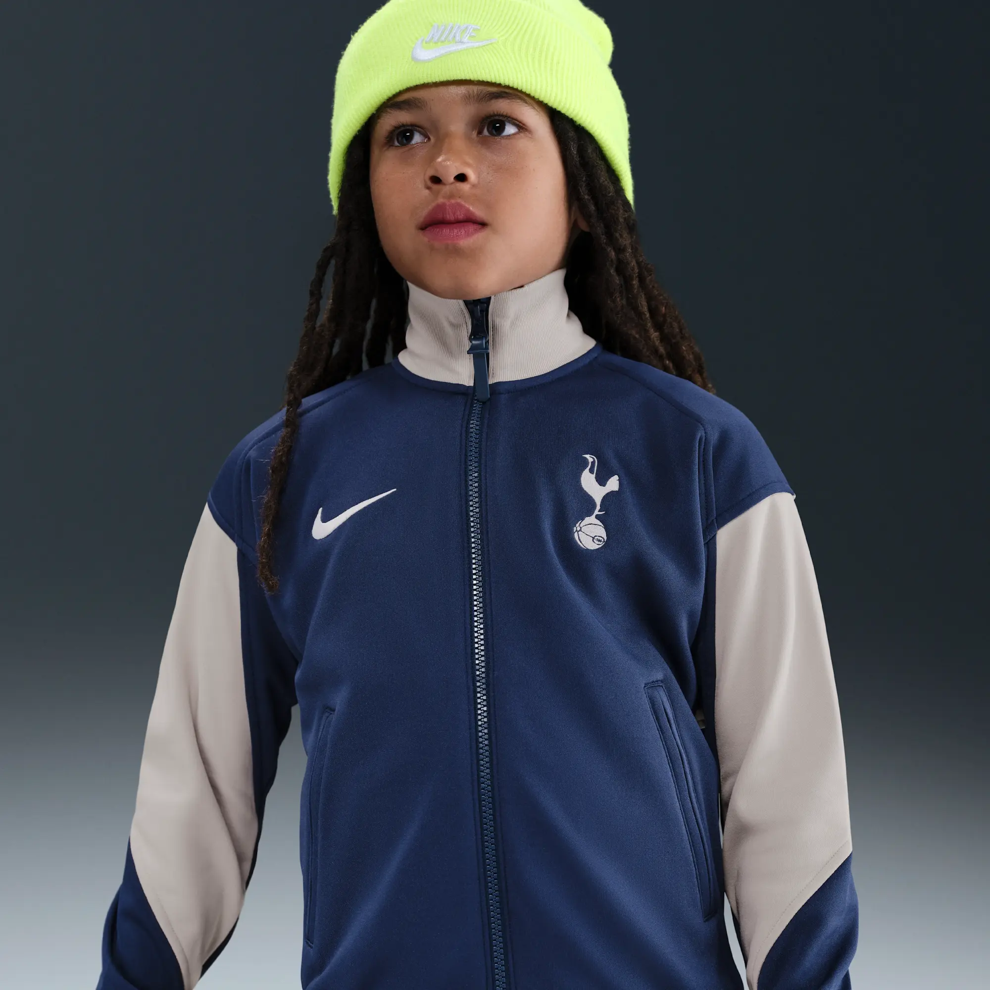 Tottenham Hotspur Academy Pro Home Older Kids' Nike Dri-FIT Football Anthem Jacket - Blue - Polyester