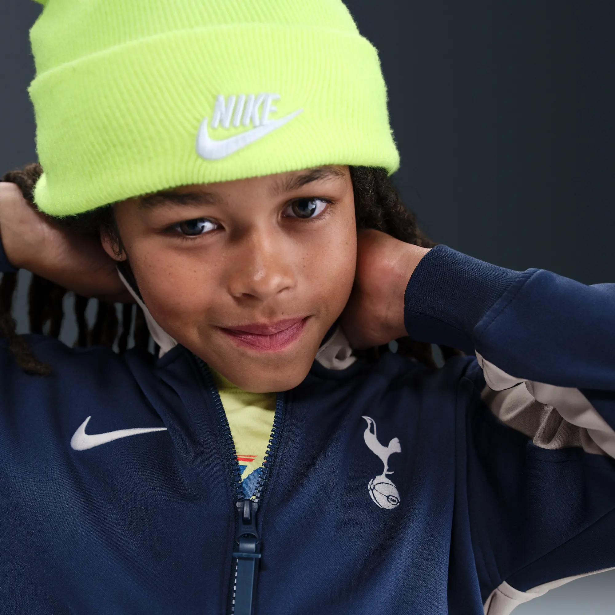 Tottenham Hotspur Academy Pro Home Older Kids' Nike Dri-FIT Football Anthem Jacket - Blue - Polyester