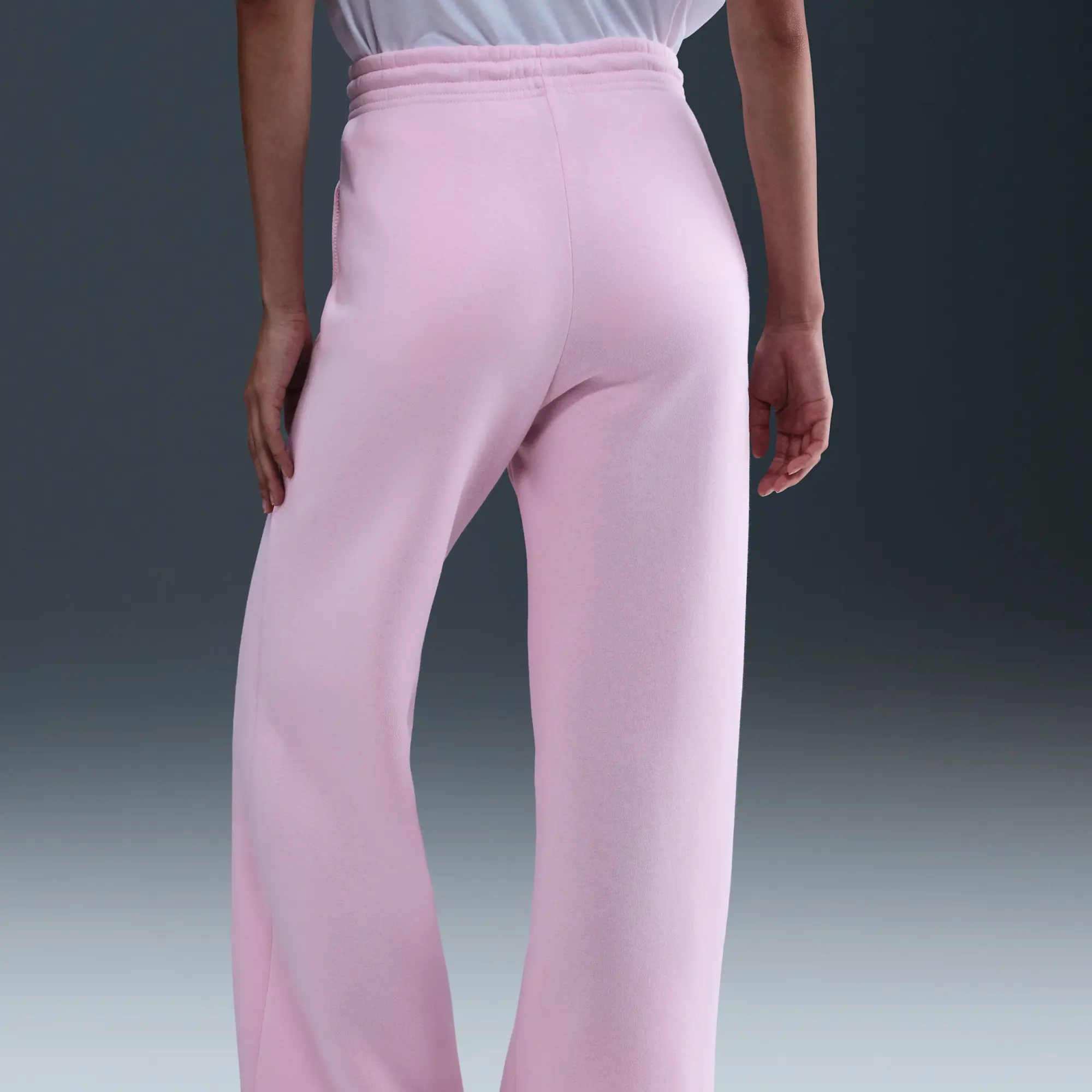 Nike Sportswear Phoenix Fleece Women's High-Waisted Tracksuit Bottoms - Pink - Cotton/Polyester
