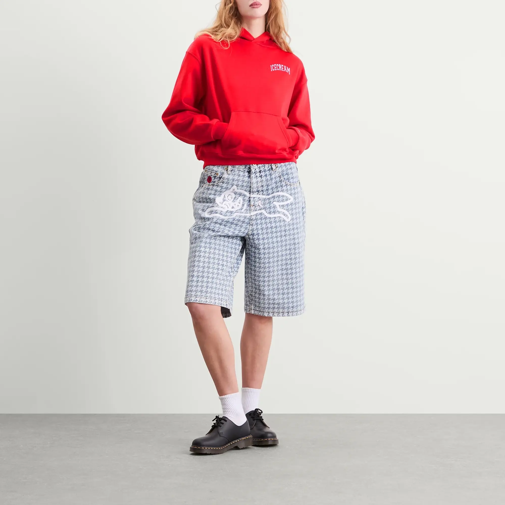 ICECREAM Women's College Cropped Popover Hoodie Red