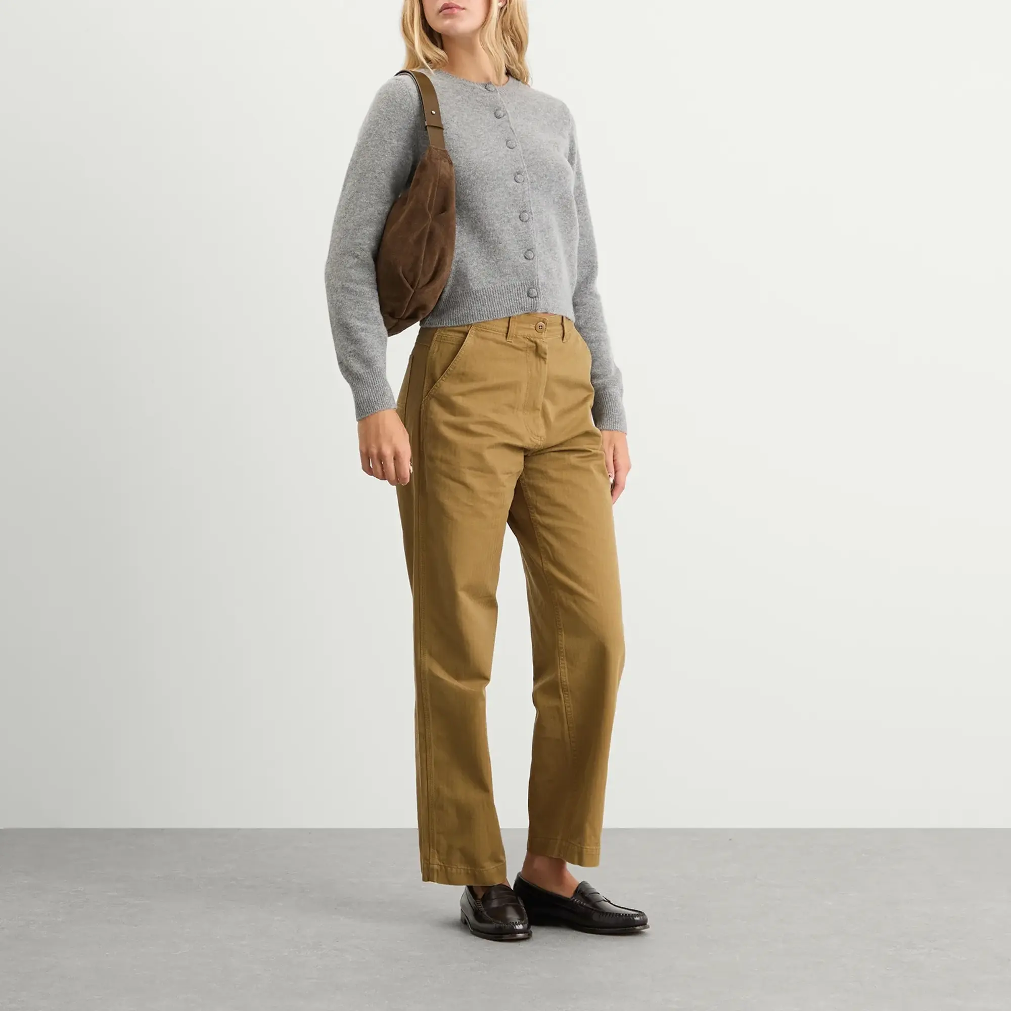 Nothing Written Women's Paan Cotton Work Pants Khaki