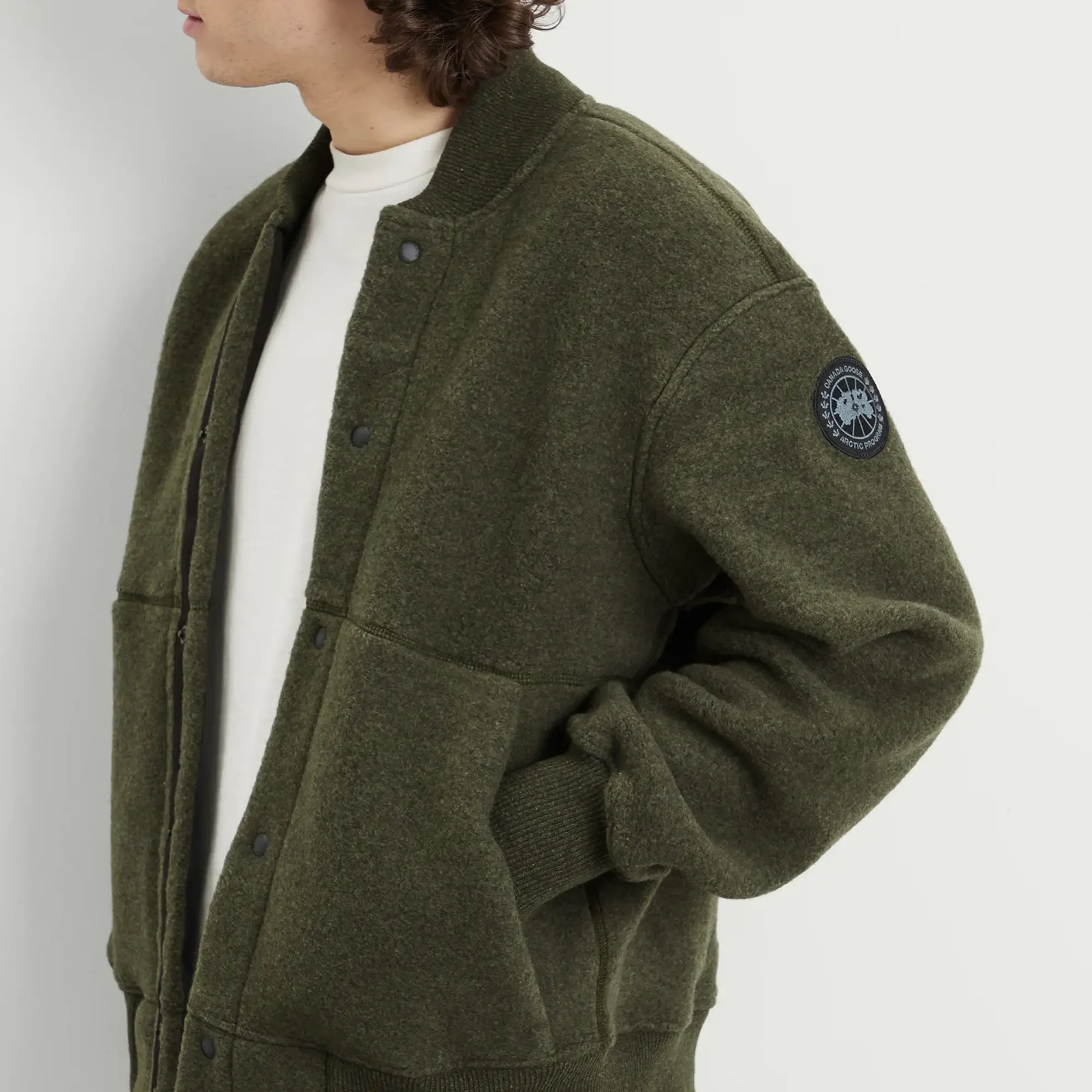 Canada Goose Men's Hudson Fleece Bomber Jacket Dark Sage