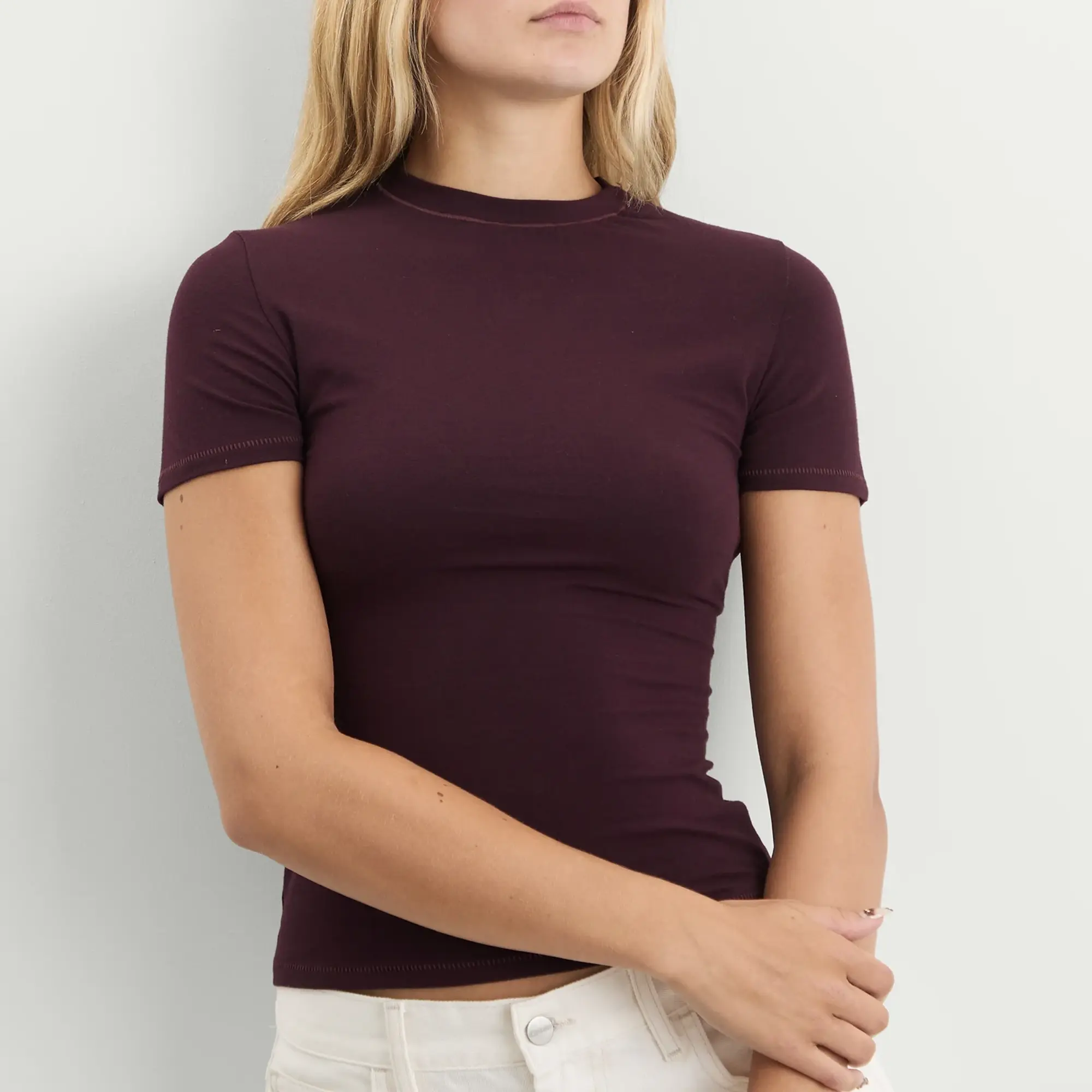 SKIMS Women's Cotton Jersey T-Shirt Currant
