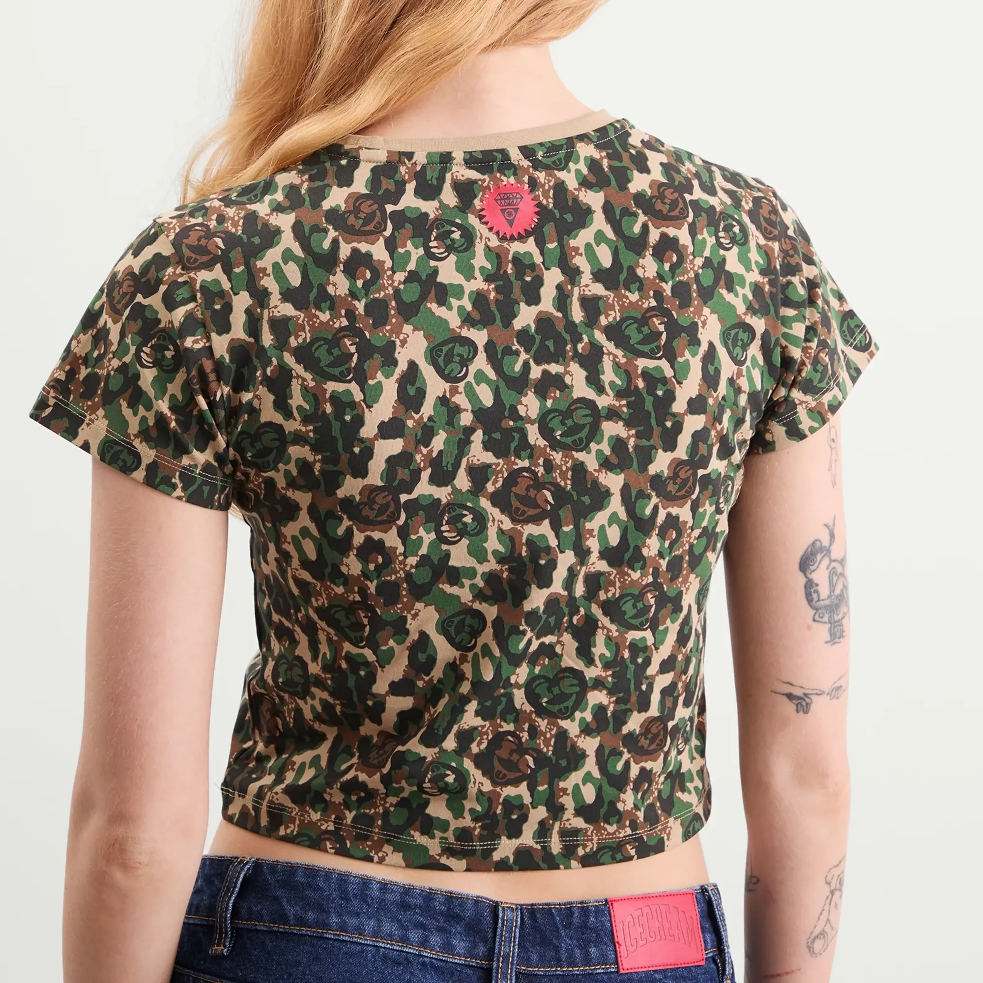 ICECREAM Women's Crystal Soft Serve Baby T-Shirt Camo
