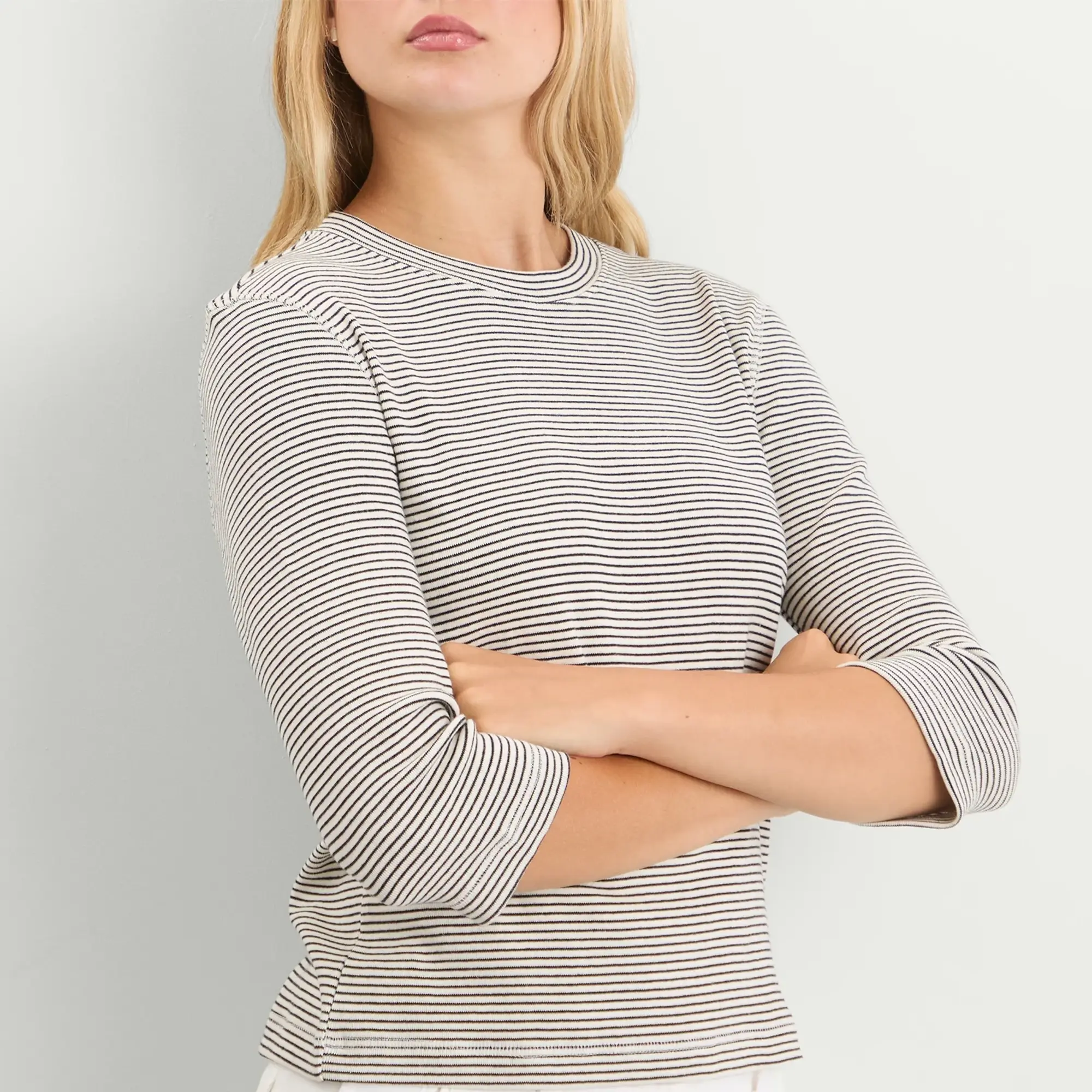 Nothing Written Women's Striped Cotton T-Shirt Black