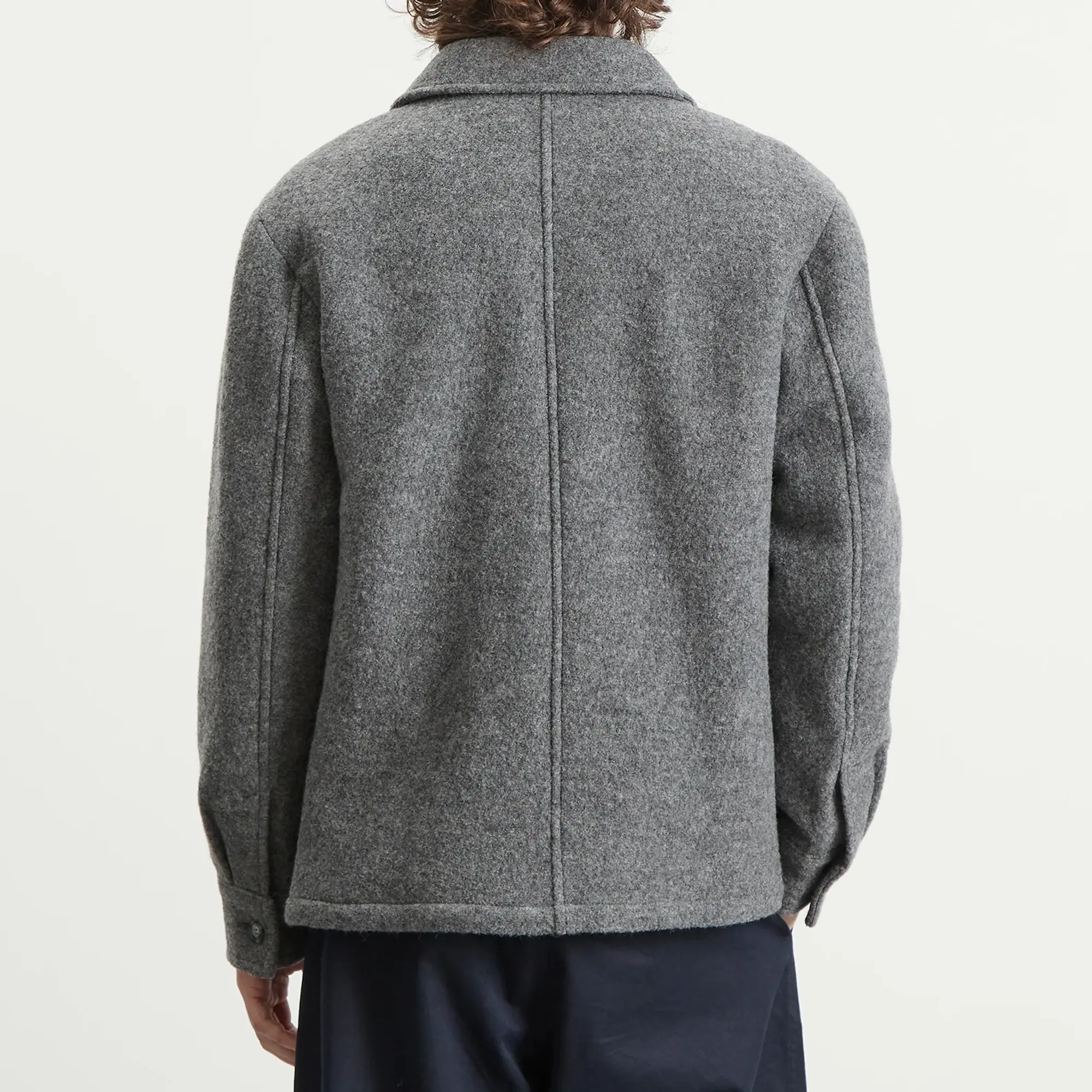 A.P.C. Men's Emile Felted Wool Chore Jacket Heather Grey