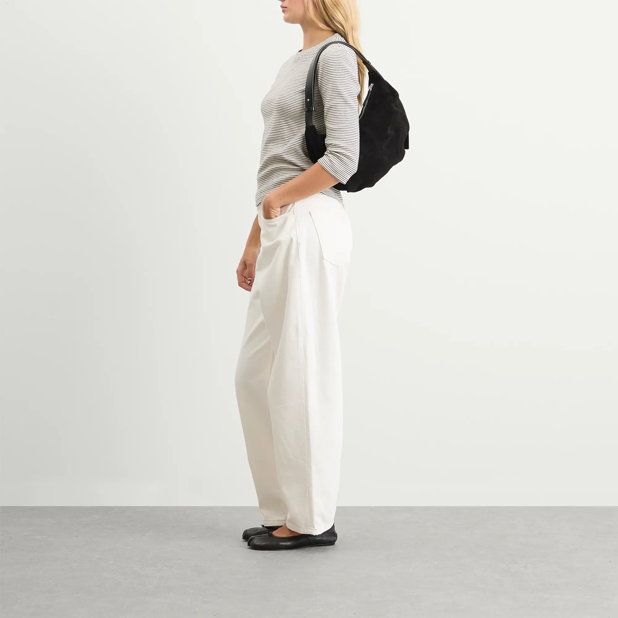 Nothing Written Women's HT Suede Shoulder Bag Black