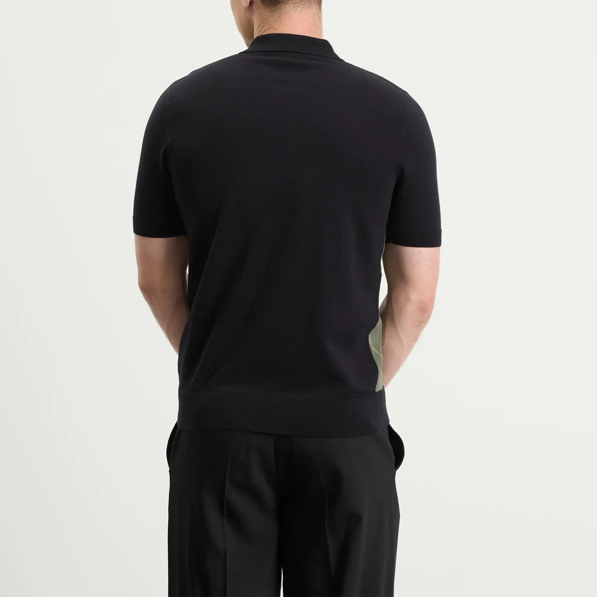Fred Perry Men's Argyle Knitted Polo Shirt Black