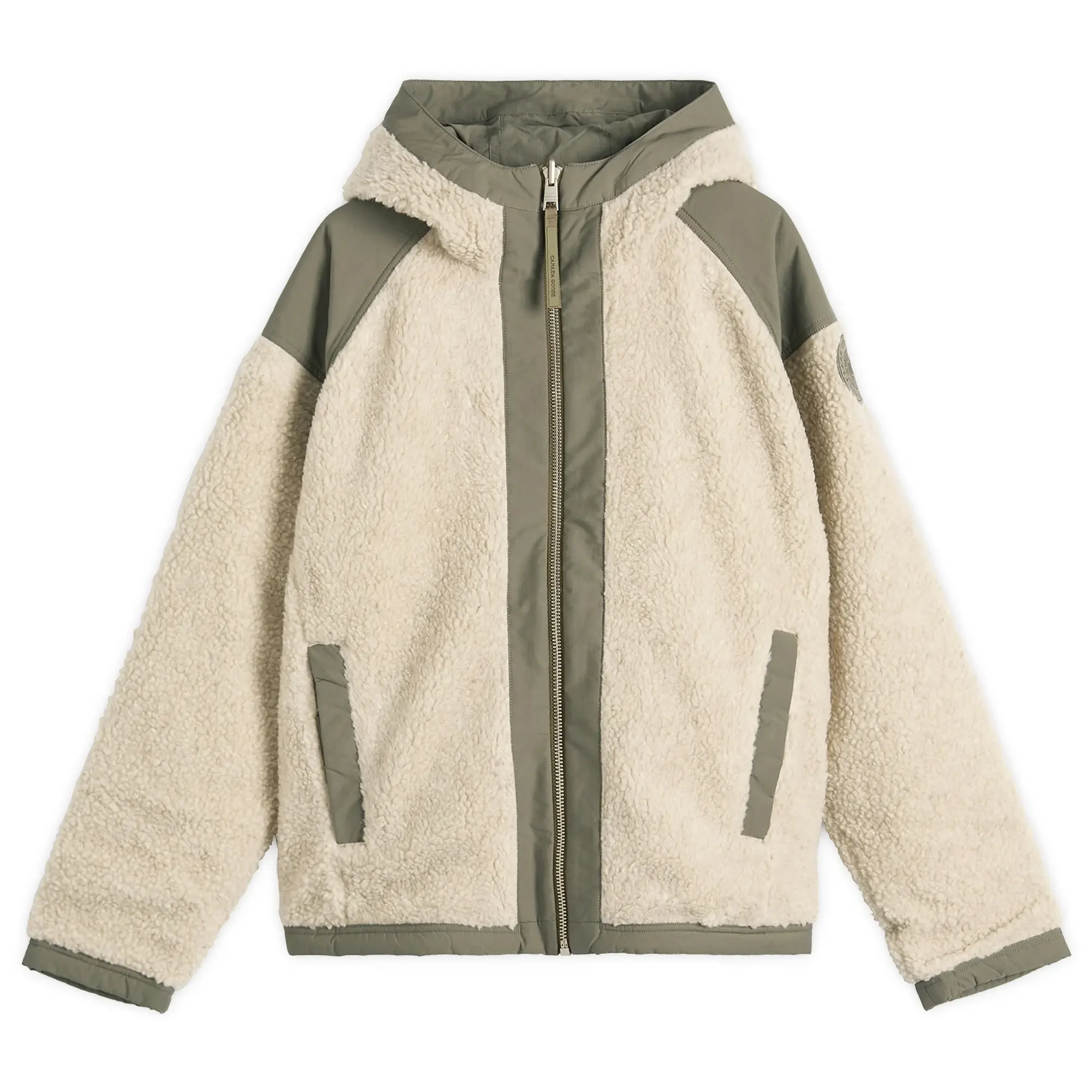 Canada Goose Men's Alberni Reversible Fleece Bomber Jacket Light Tan/Smokey Sage