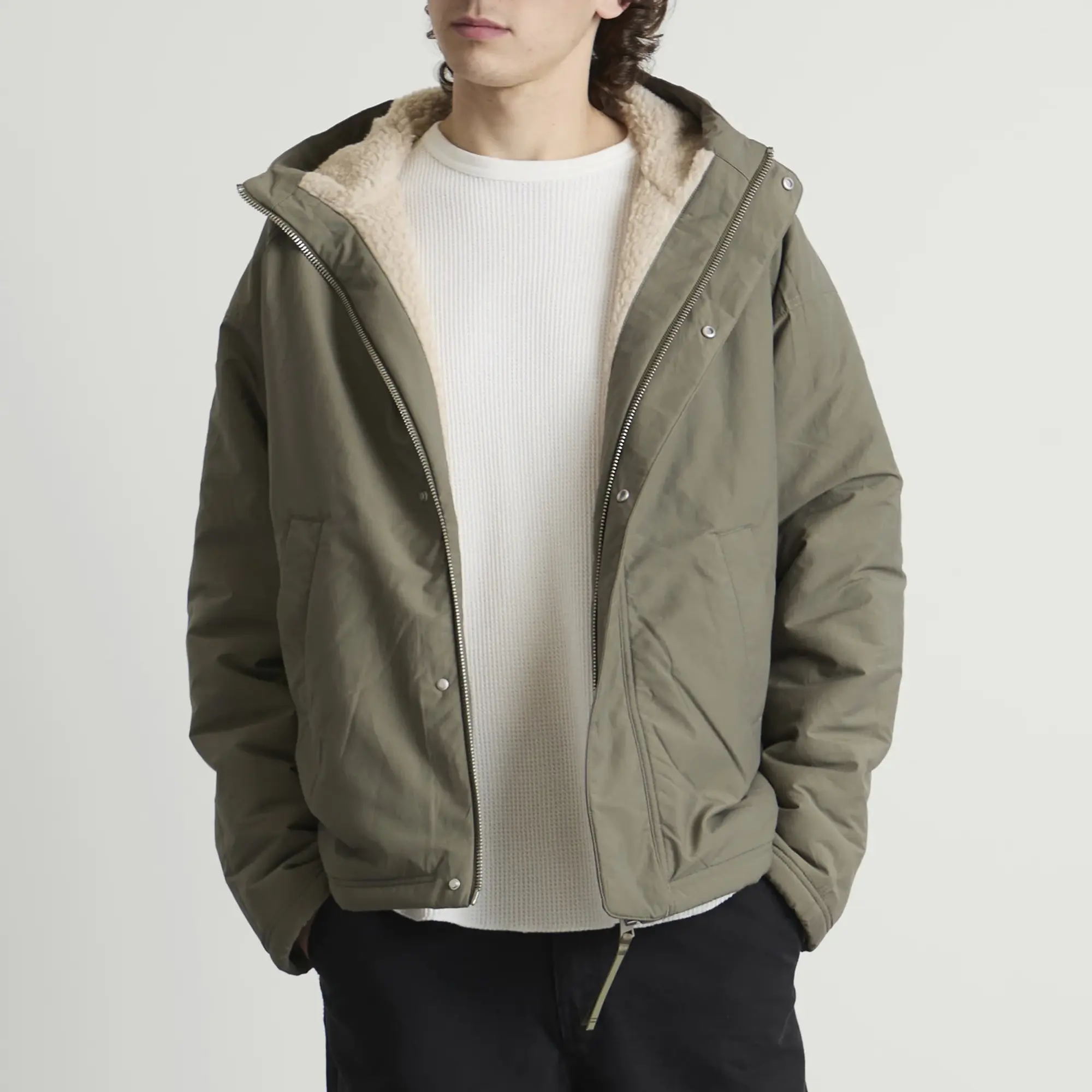 Canada Goose Men's Alberni Reversible Fleece Bomber Jacket Light Tan/Smokey Sage