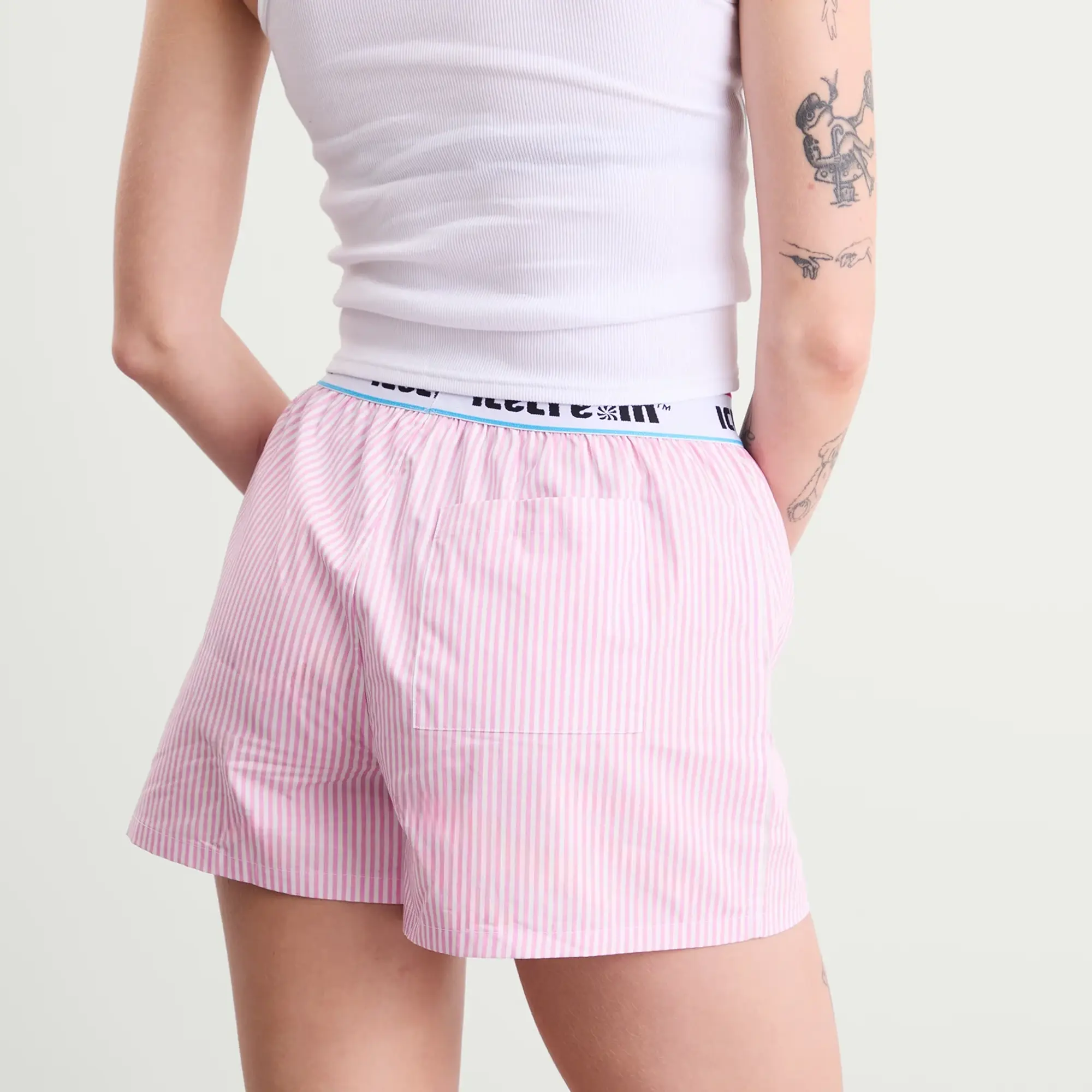 ICECREAM Women's Soft Serve Boxer Short Pink Stripe
