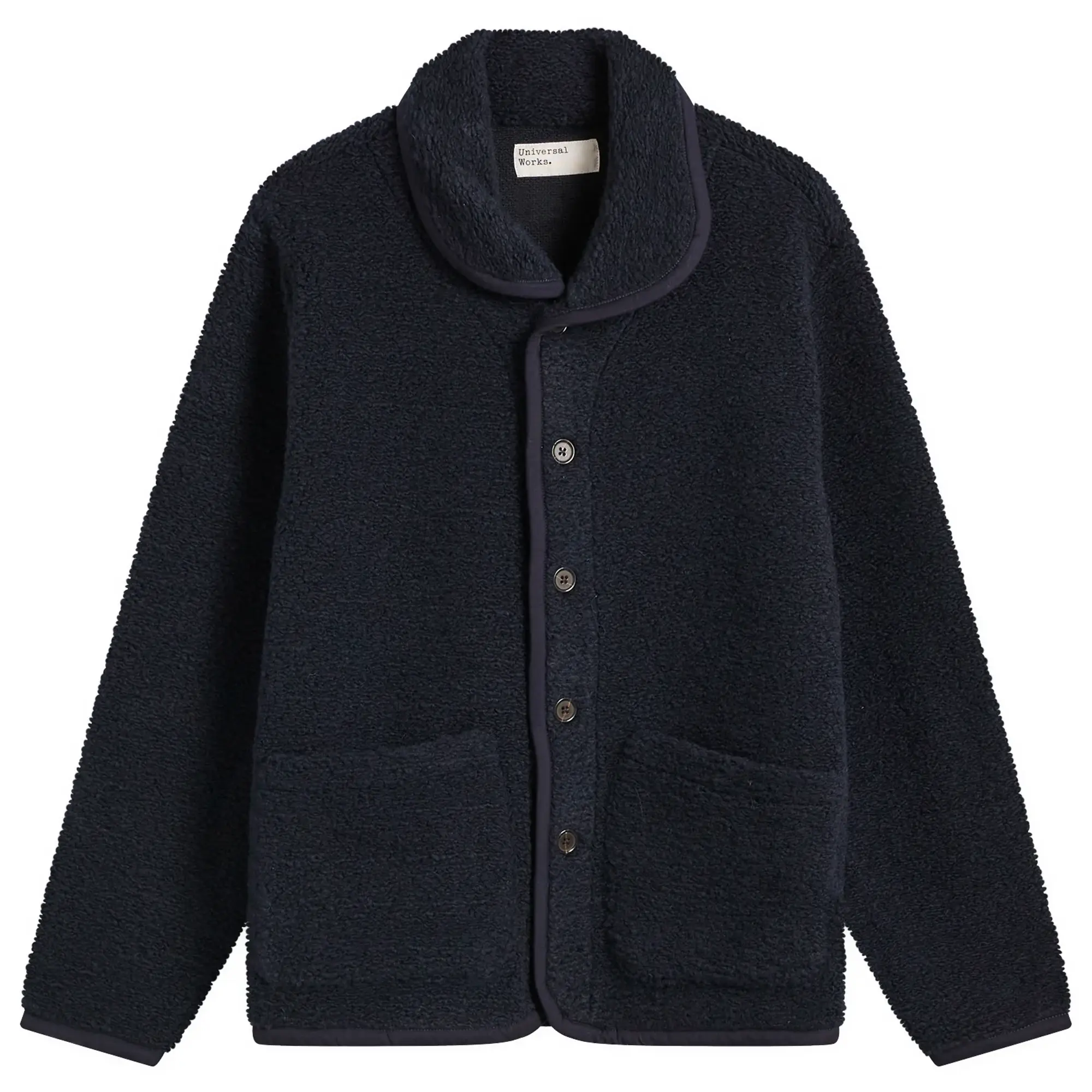 Universal Works Men's Alvar Fleece Lancaster Jacket Navy