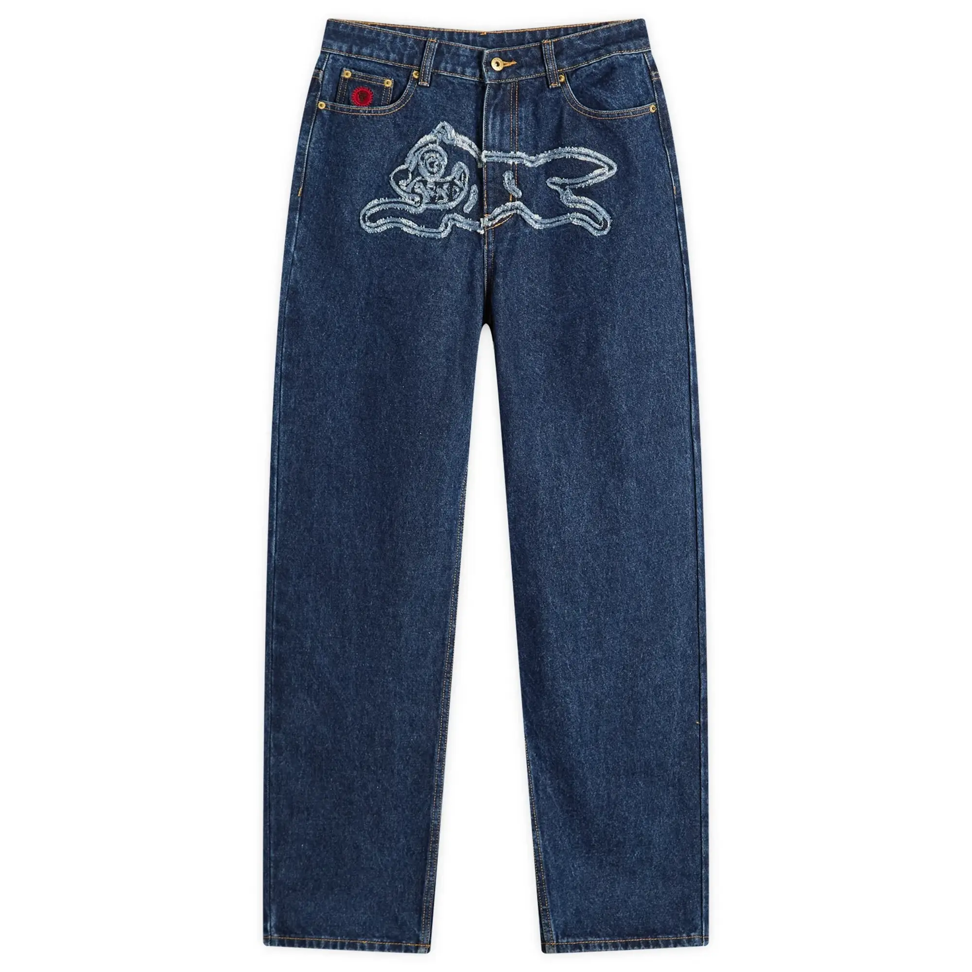 ICECREAM Women's Applique Running Dog Denim Pants Indigo