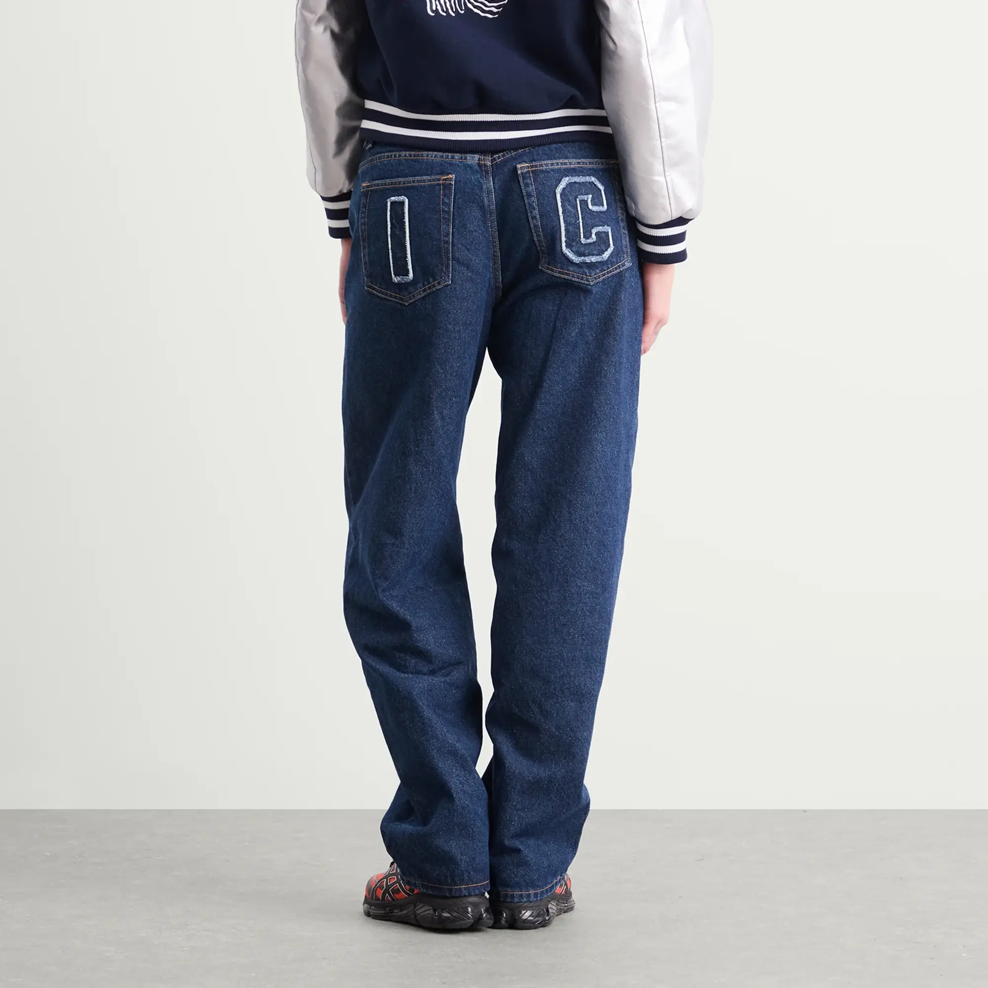 ICECREAM Women's Applique Running Dog Denim Pants Indigo